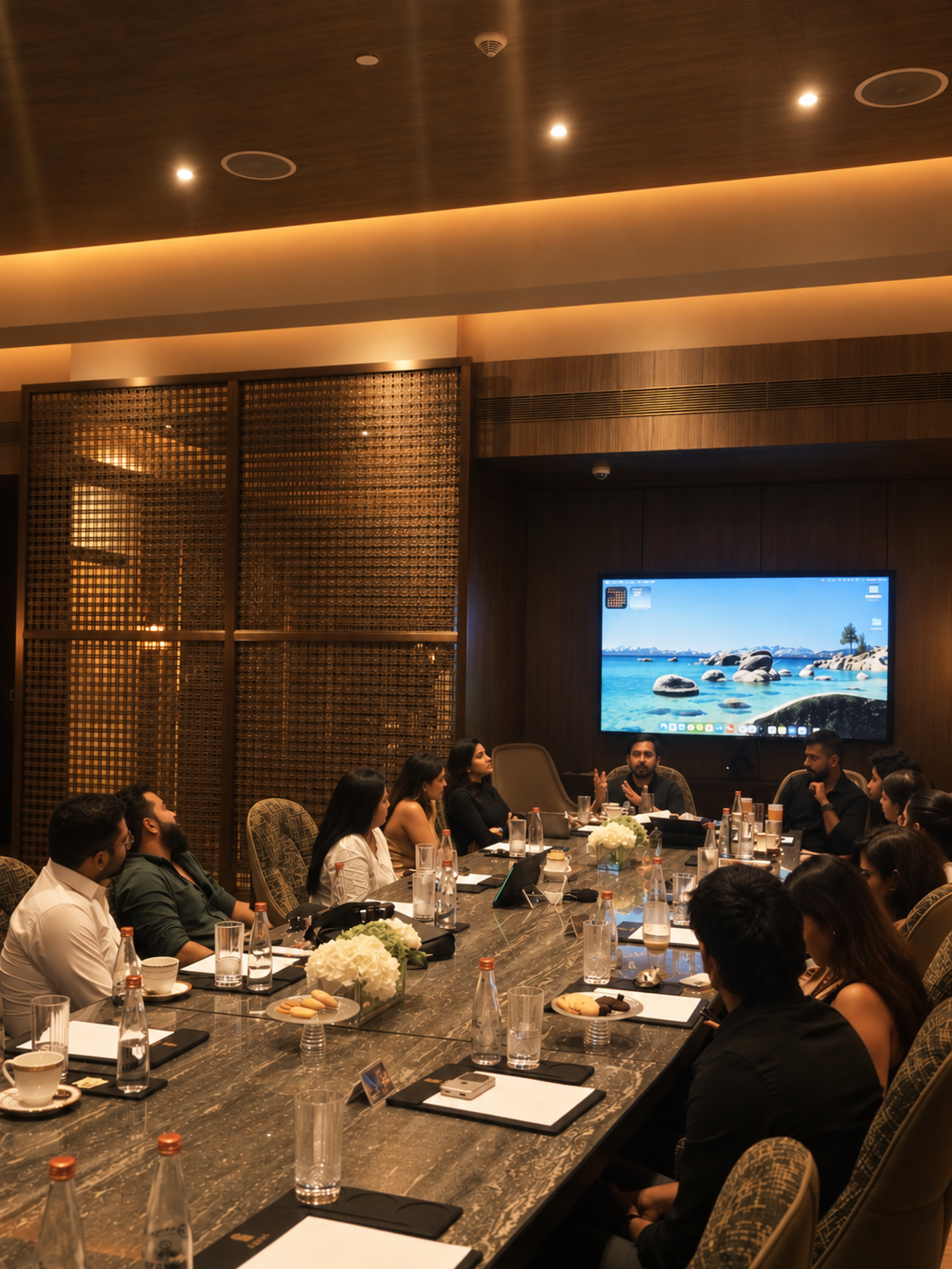A InnerCircl Micro-boardroom event where founders are interacting and solving problems.