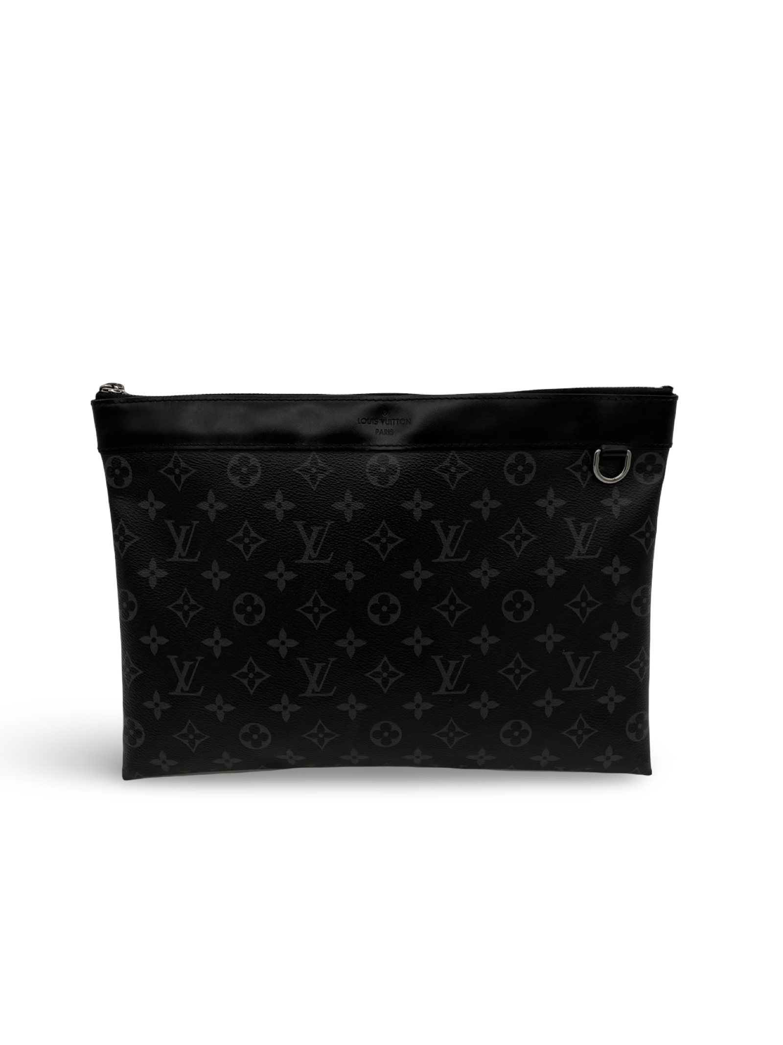 Louis Vuitton Black Monogram Eclipse Discovery Pochette GM Clutch Bag