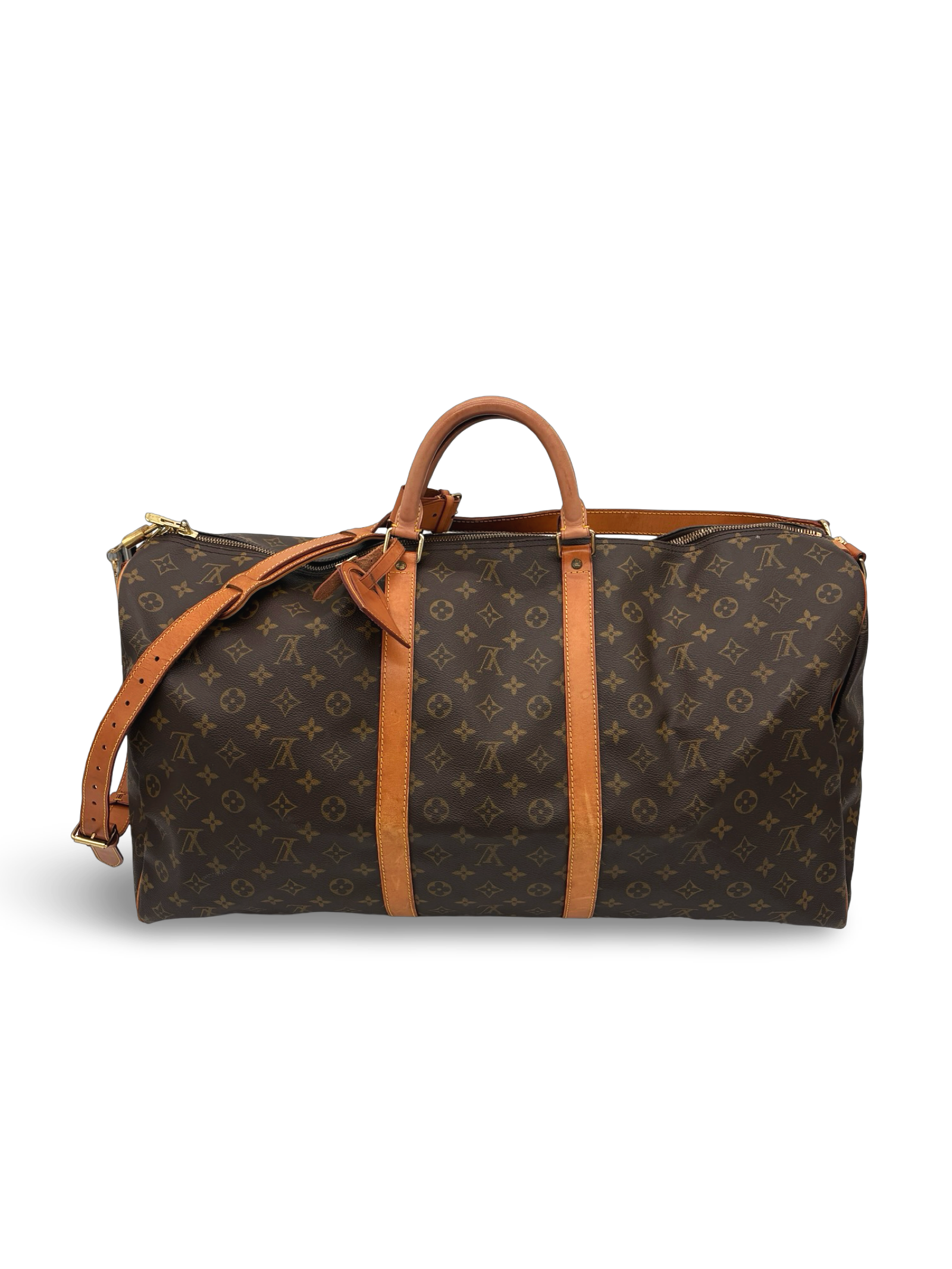 Louis Vuitton Keepall 60 Bandouliere Brown Monogram Canvas Travel Duffel Bag