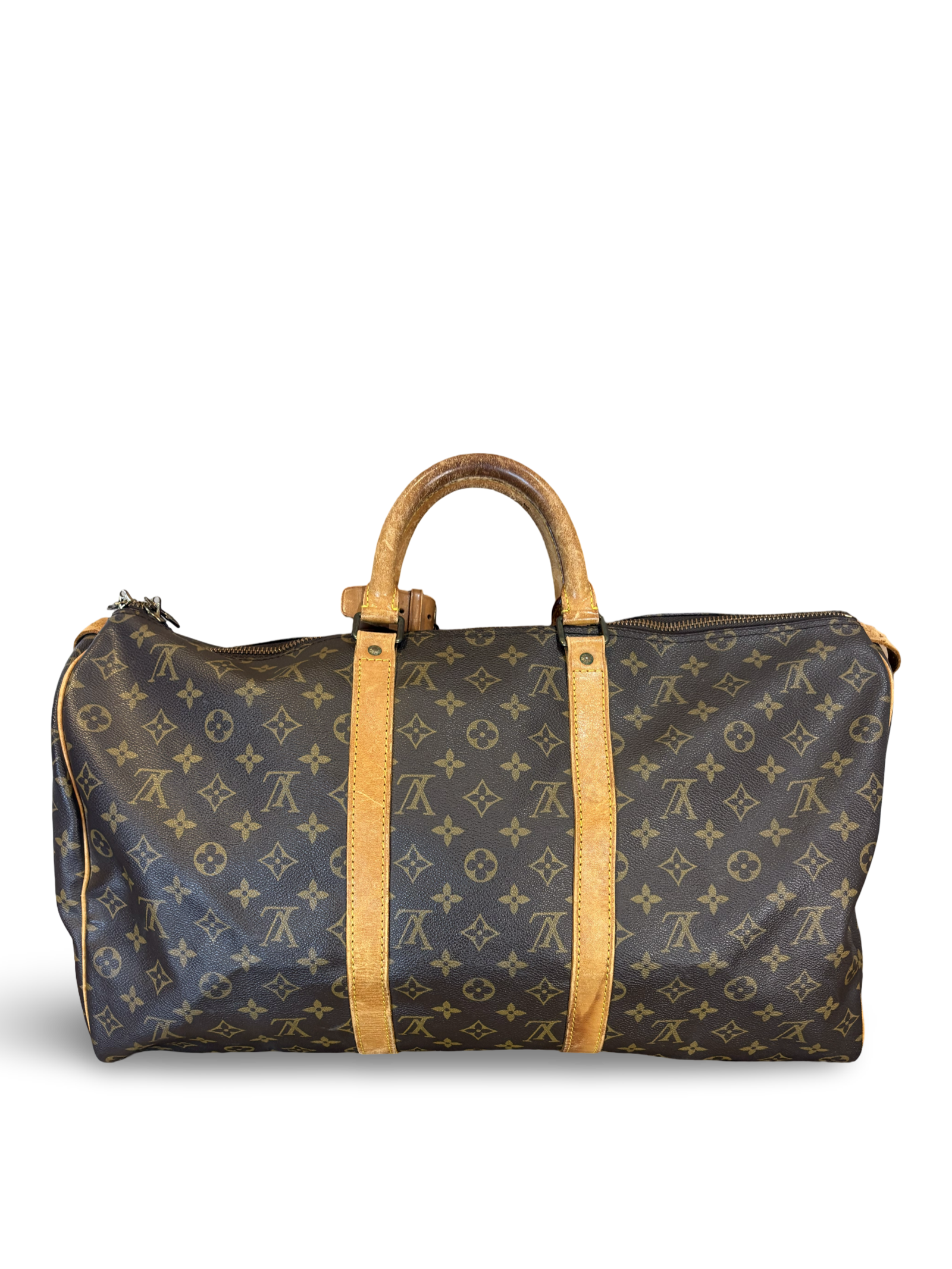 Louis Vuitton Keepall 55 Brown Monogram Canvas Travel Duffel Bag