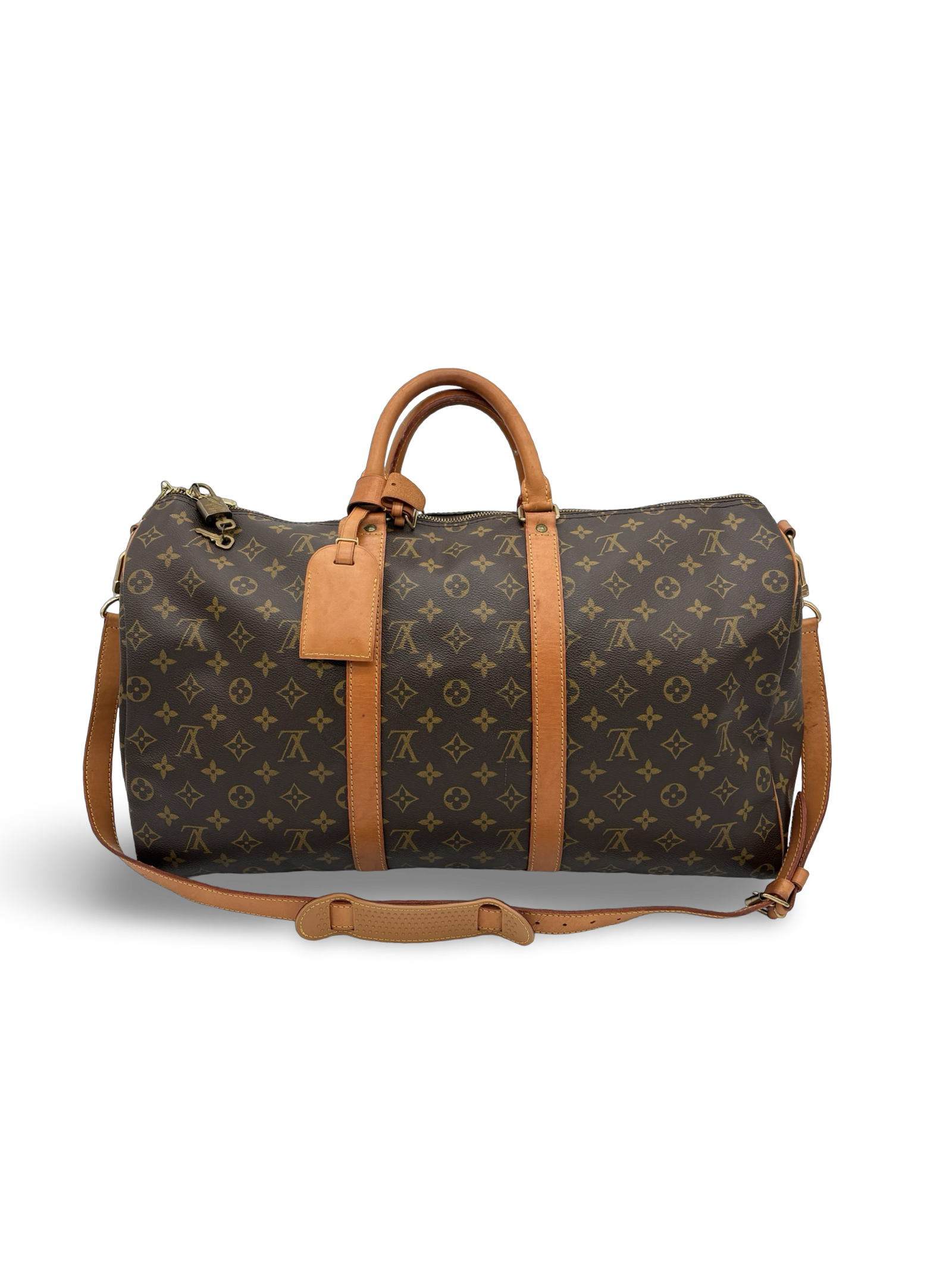 Louis Vuitton Keepall 50 Bandouliere Brown Monogram Canvas Travel Duffel Bag