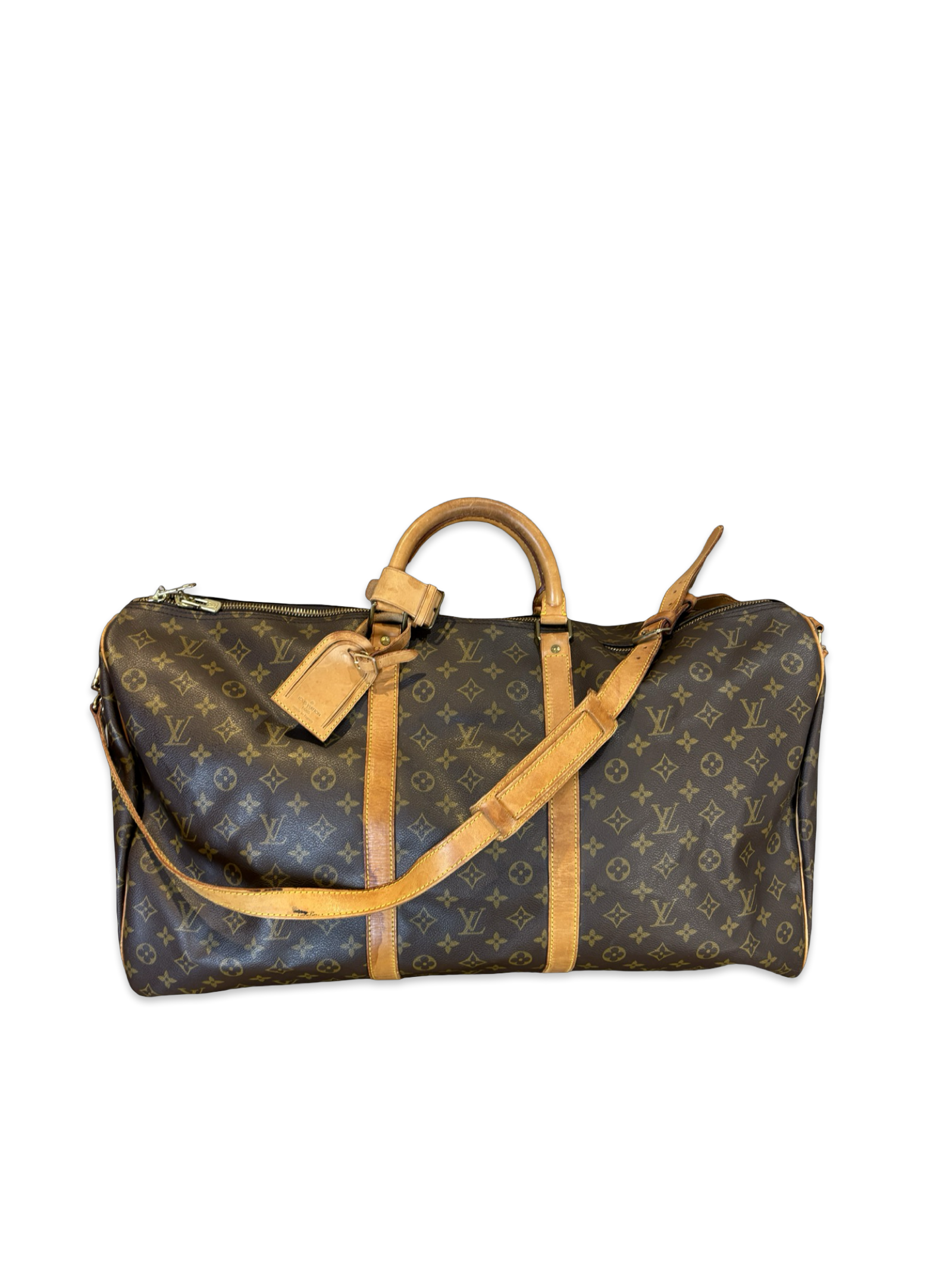 Louis Vuitton Keepall 60 Bandouliere Brown Monogram Canvas Travel Duffel Bag