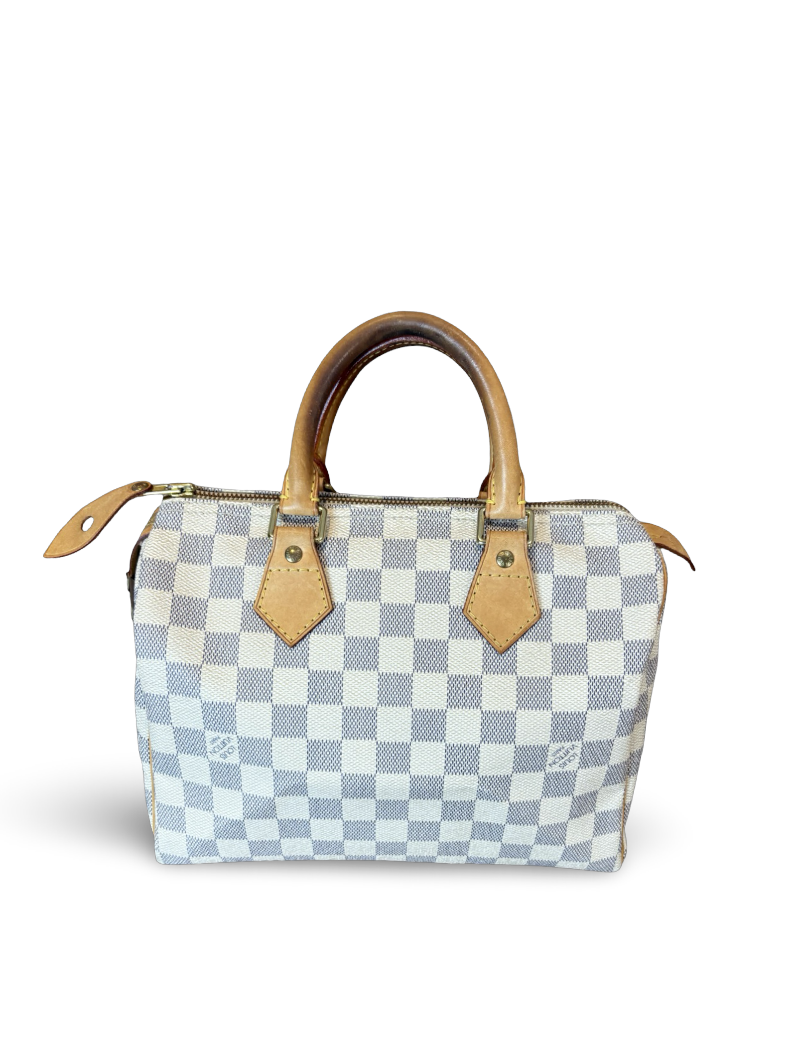 Louis Vuitton Speedy 25 Damier Azur White Canvas Handbag