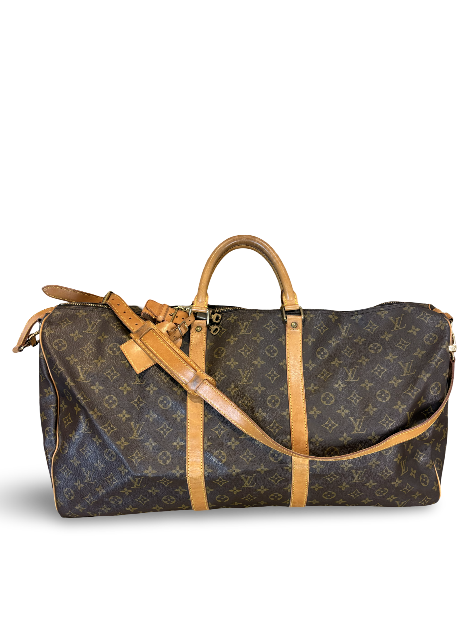Louis Vuitton Keepall 60 Bandouliere Brown Monogram Canvas Travel Duffel Bag