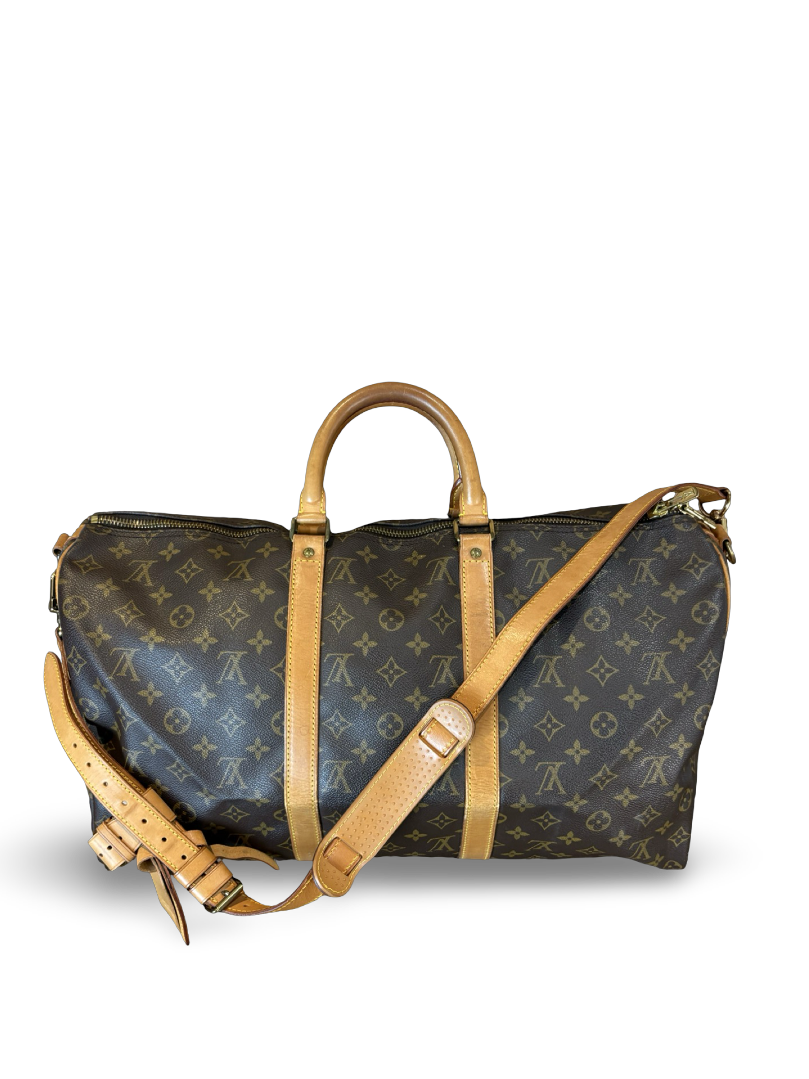 Louis Vuitton Keepall 50 Bandouliere Brown Monogram Canvas Travel Duffel Bag