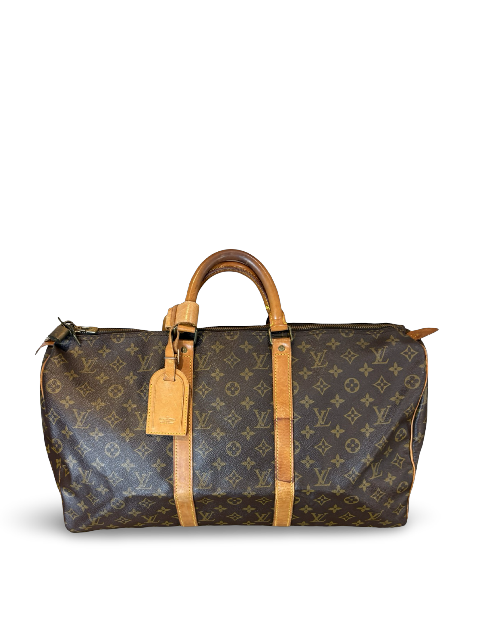 Louis Vuitton Keepall 50 Brown Monogram Canvas Travel Duffel Bag