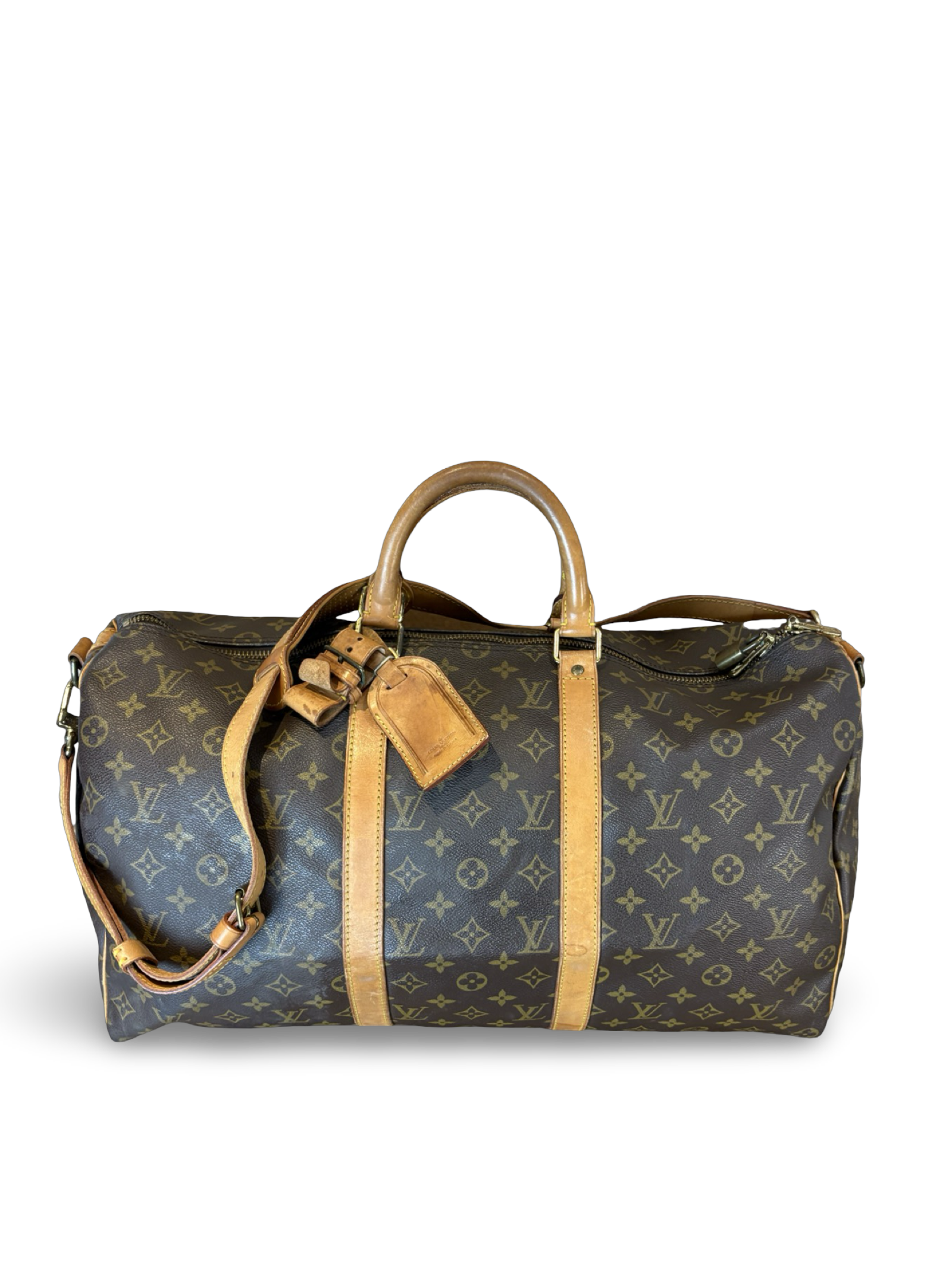 Louis Vuitton Keepall 50 Bandouliere Brown Monogram Canvas Travel Duffel Bag
