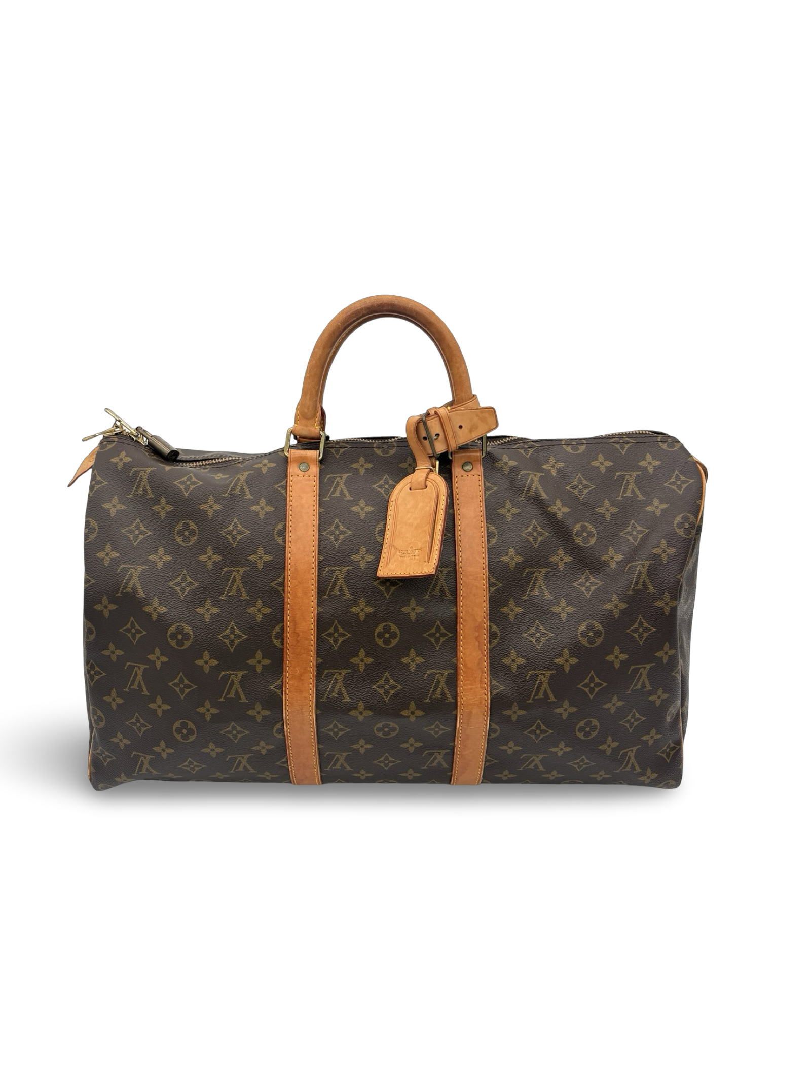 Louis Vuitton Keepall 50 Brown Monogram Canvas Travel Duffel Bag