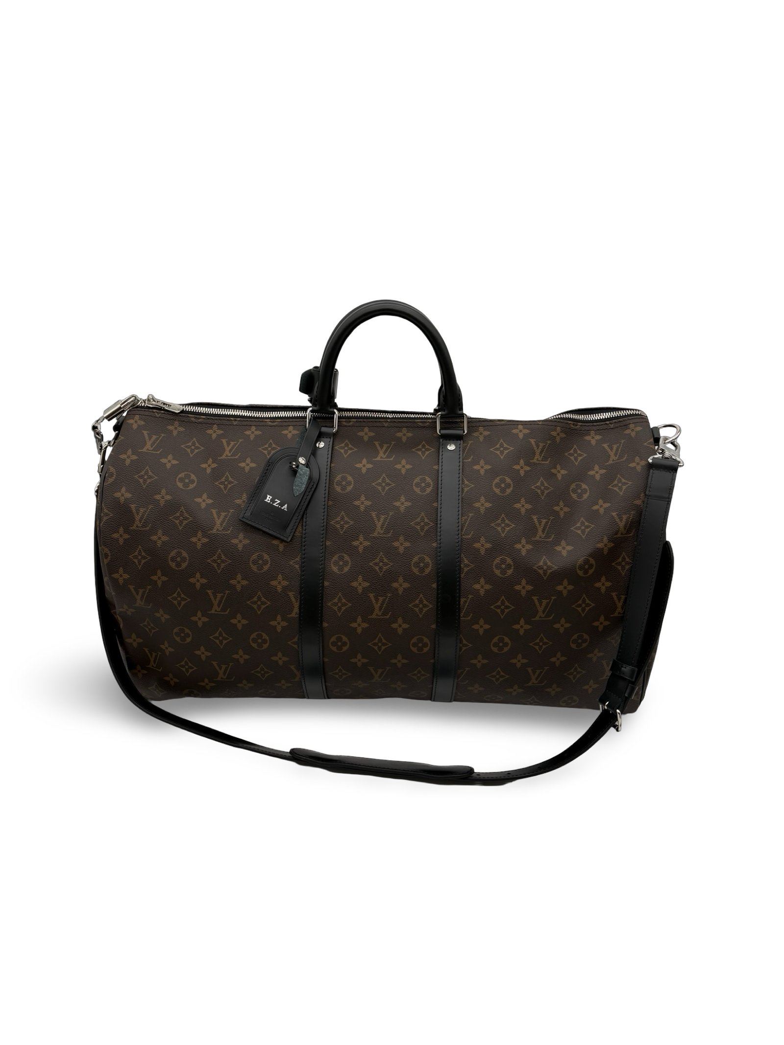Louis Vuitton Keepall Bandouliere 55 Brown Monogram Macassar Canvas Duffle Bag