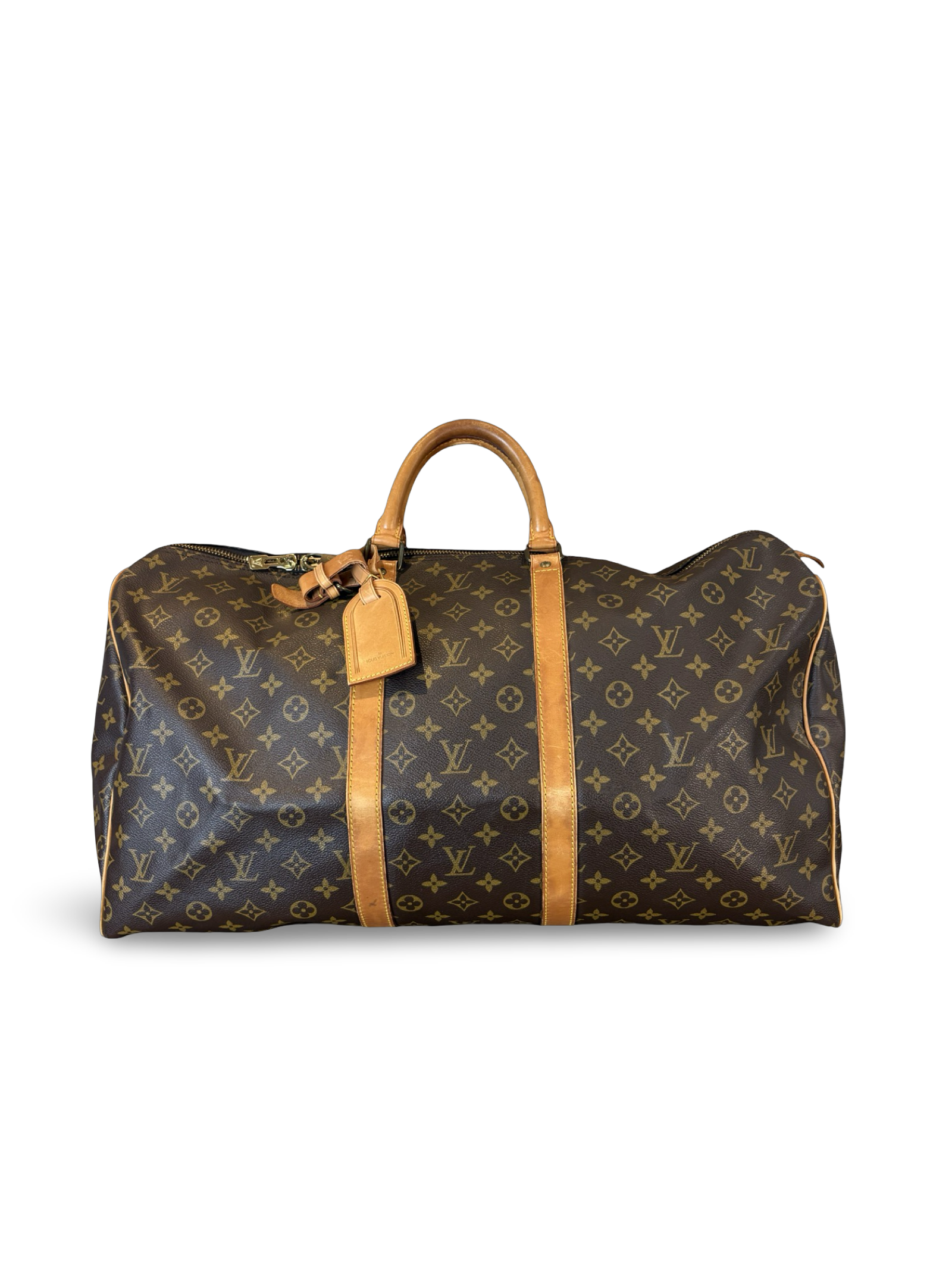 Louis Vuitton Keepall 55 Brown Monogram Canvas Travel Duffel Bag