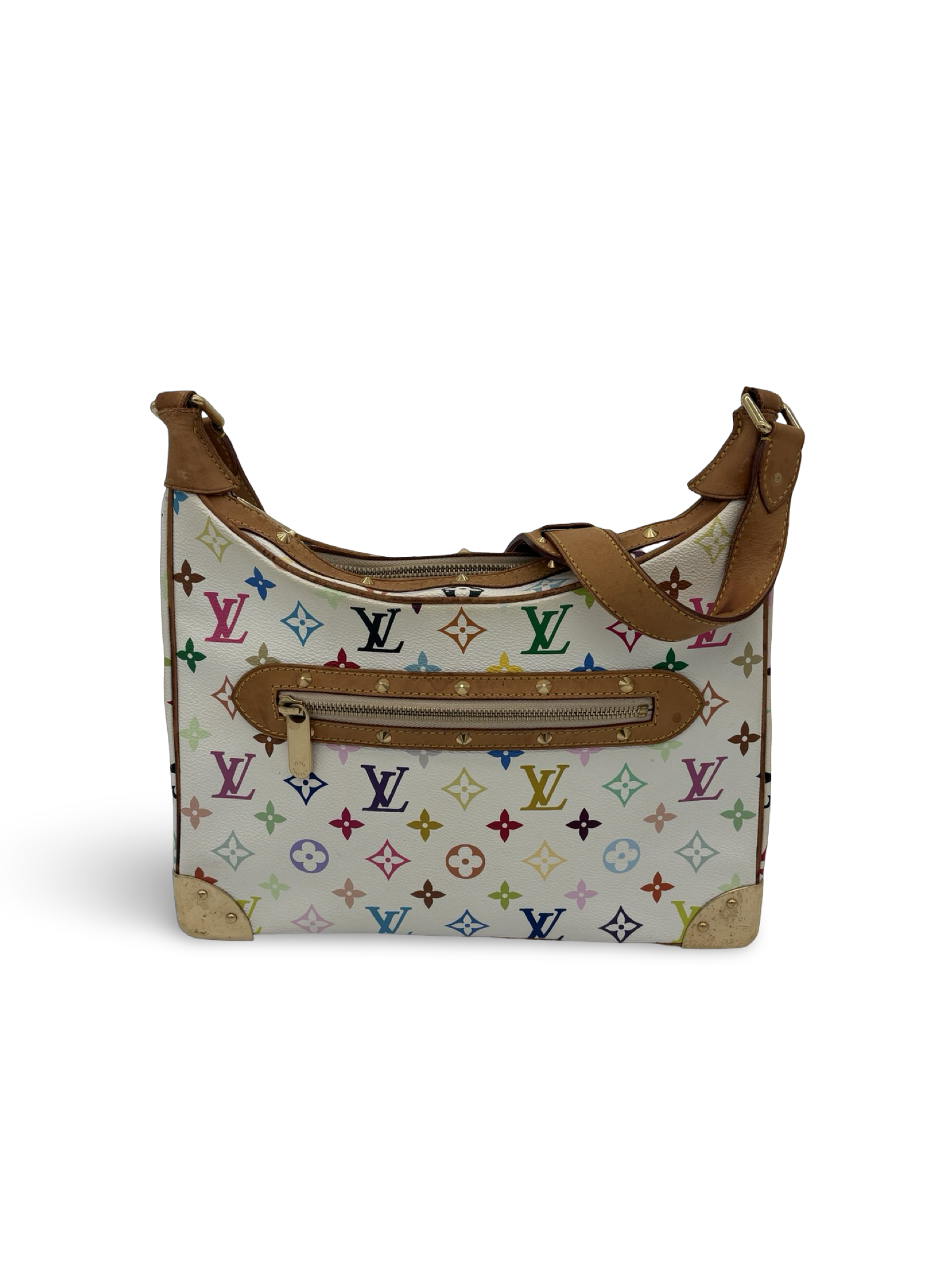 Louis Vuitton Takashi Murakami White Monogram Multicolore Boulogne Bag