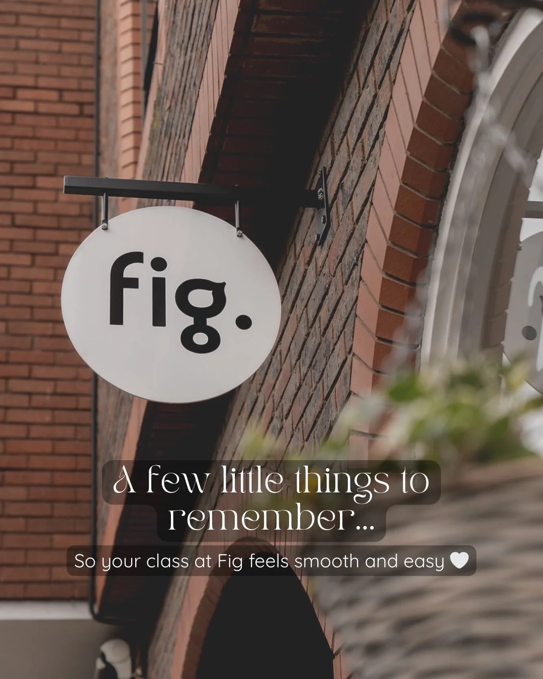 A few little reminders to keep things smooth and easy when you visit us 🤍
For anything else, our FAQ on the website is always there to help.
See you on the reformer soon 🫶

#figpilates #figwellbeing #bloomfromtheinsideout #feelgoodmovement #weybrid