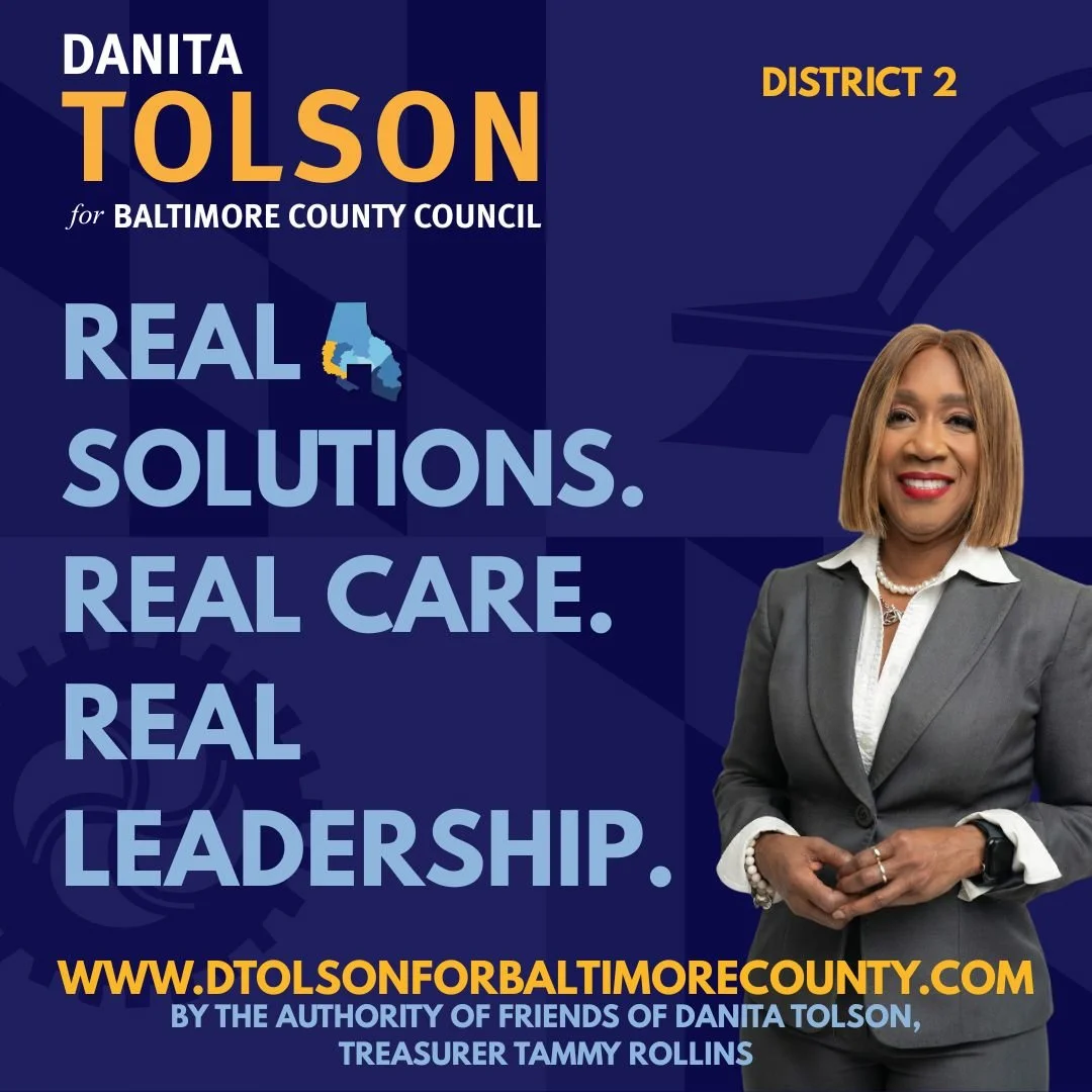 Dr. Tolson&rsquo;s commitment to Baltimore County is rooted in service, compassion, and action. His vision is built on Real Solutions, guided by Real Care, and strengthened by Real Leadership.

District 2 deserves a representative who listens, leads,