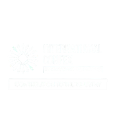 Logo for the International Conference, featuring a stylized flower design and the text 'International Conference' with a subtitle about contributing to the industry.