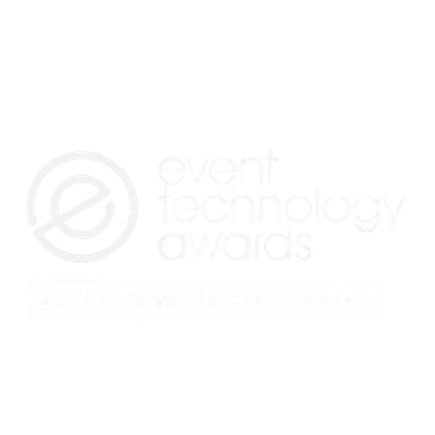 Logo for the Event Technology Awards with text indicating 'Best Use of Wireless Technology'.