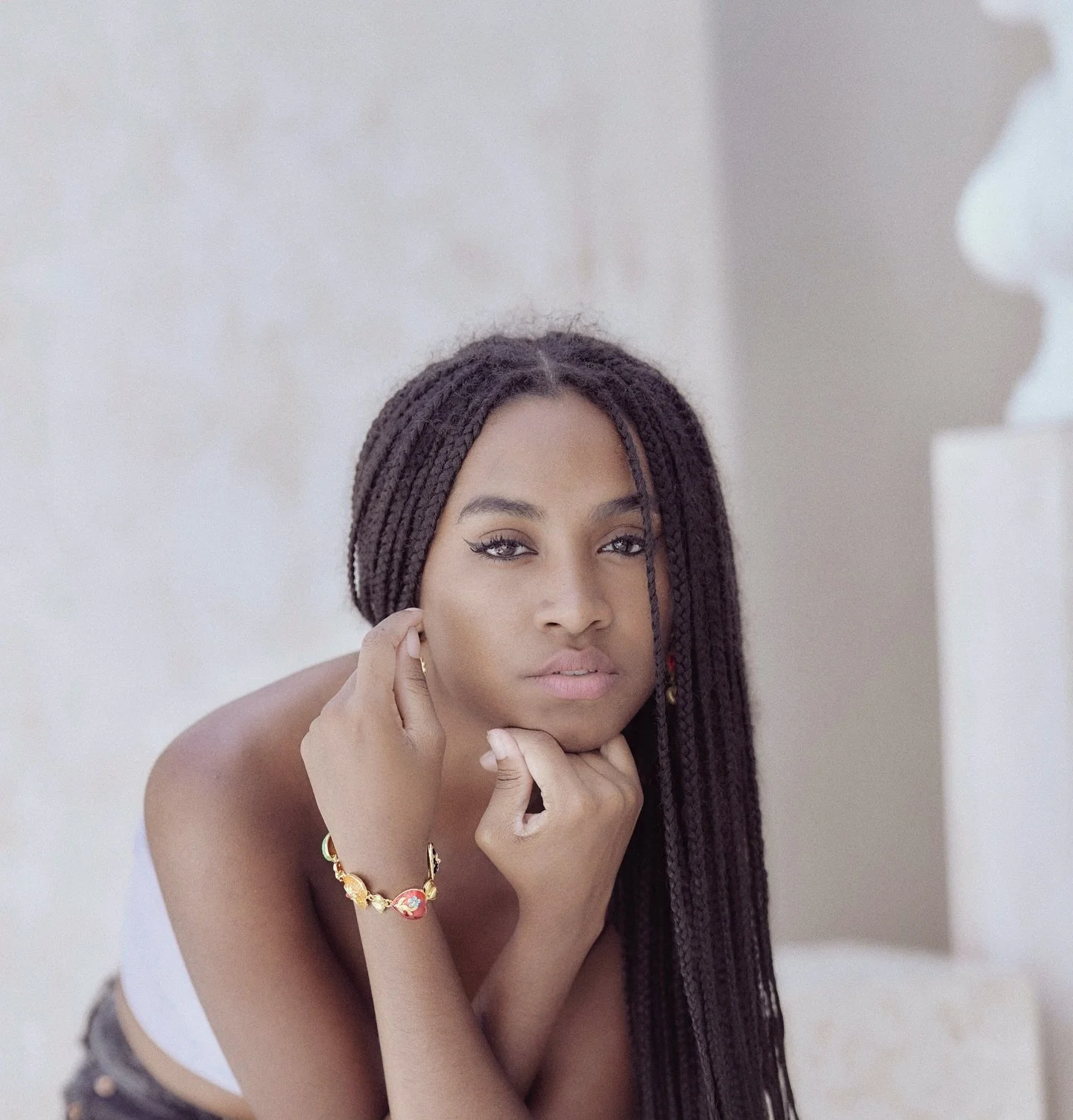 A Beautiful hour in the studio with @michelle.okwara 
in a most beautiful fabulous space @nomadastudiobali 
wearing beautiful @your.zaman necklace  and 
@leconcept.bali top in Beautiful Berewa Bali