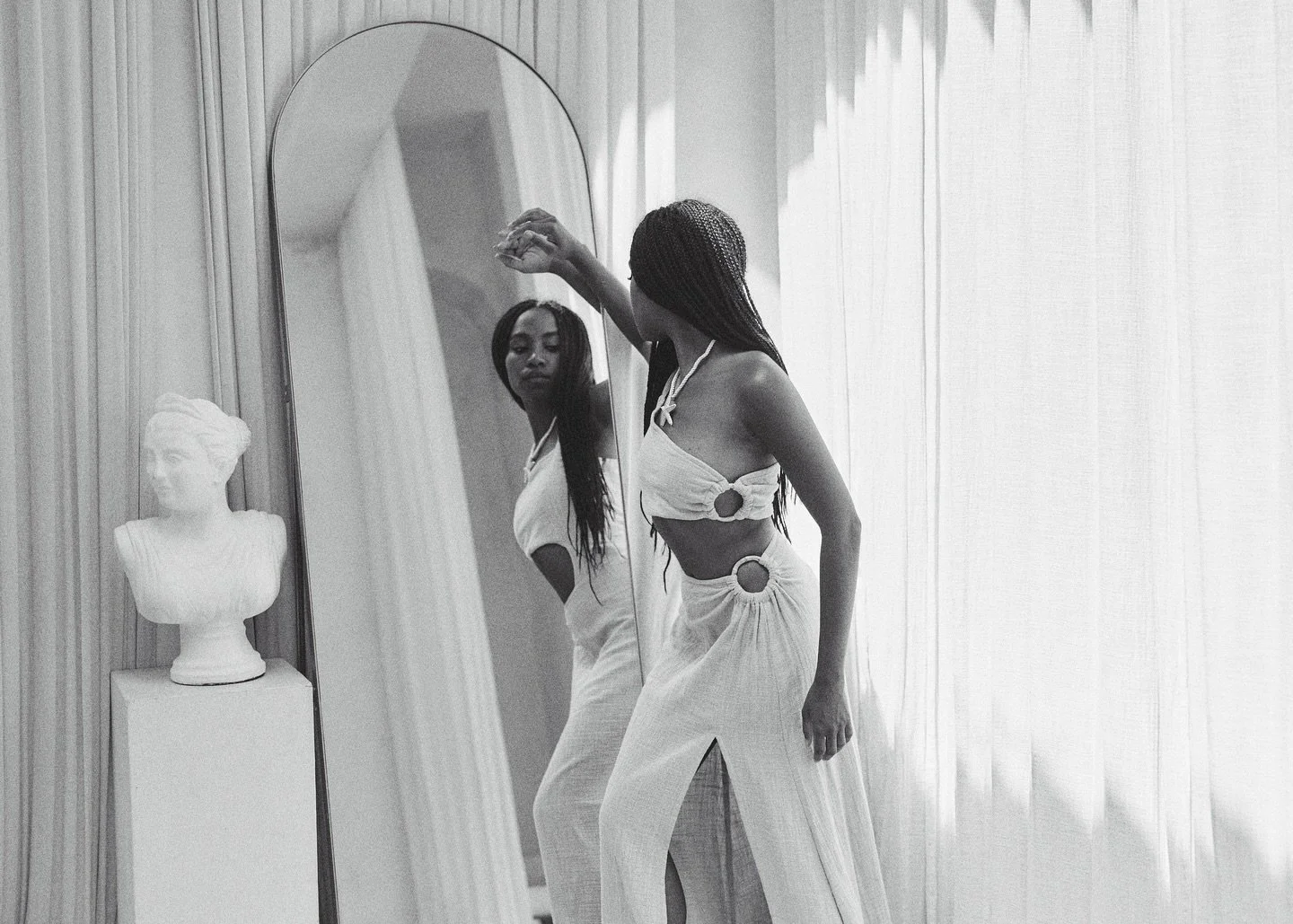 A Beautiful hour in the studio with @michelle.okwara 
in a most beautiful fabulous space @nomadastudiobali 
wearing beautiful @your.zaman necklace &amp; 
@leconcept.bali dress in Beautiful Berewa Bali