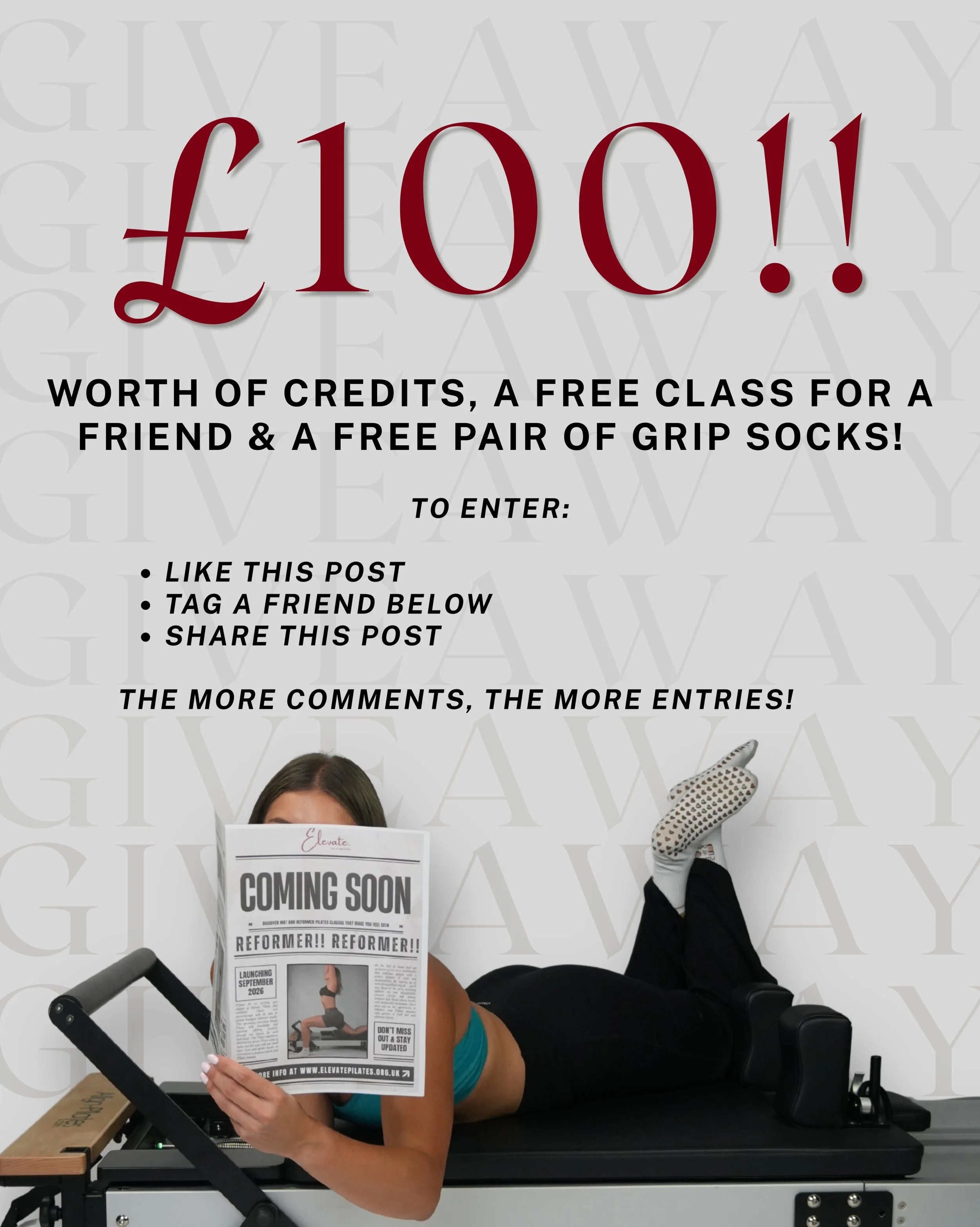 WIN &pound;100 WORTH OF CREDITS, FREE SOCKS &amp; A CLASS WITH A FRIEND&hellip;

To Enter:
- like this post
- tag a friend in the comments (more tags = more entries) 
- share this post

Your account will be credited with &pound;100 worth for you to b