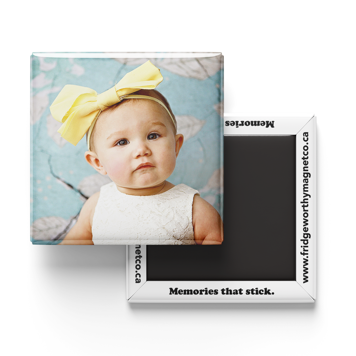 Personalized photo magnet in Ontario, Canada – custom fridge keepsake for weddings, birthdays, and special events