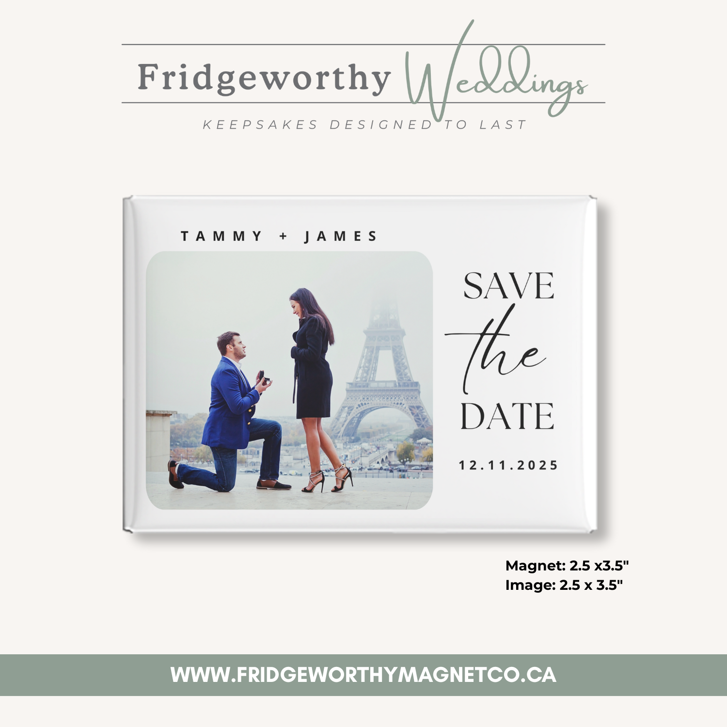 Banff Alpine – 3.5" x 2.5" Personalized Keepsake Magnet for Wedding Save the Date