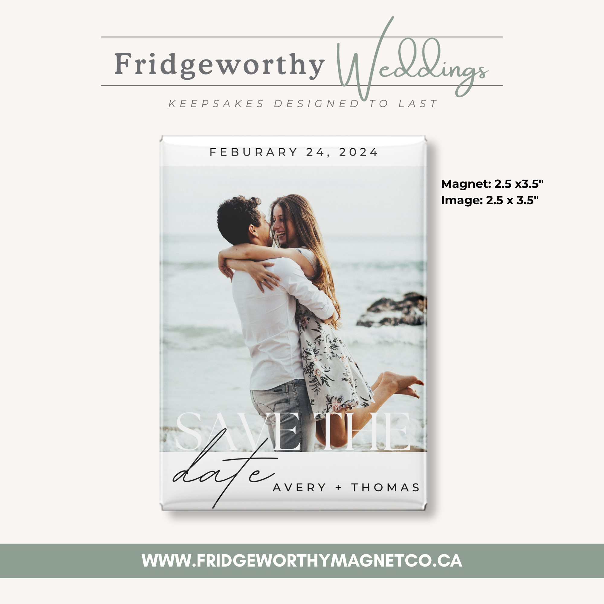 Blue Mountain Union – 2.5" x 3.5" Personalized Keepsake Magnet for Wedding Save the Date