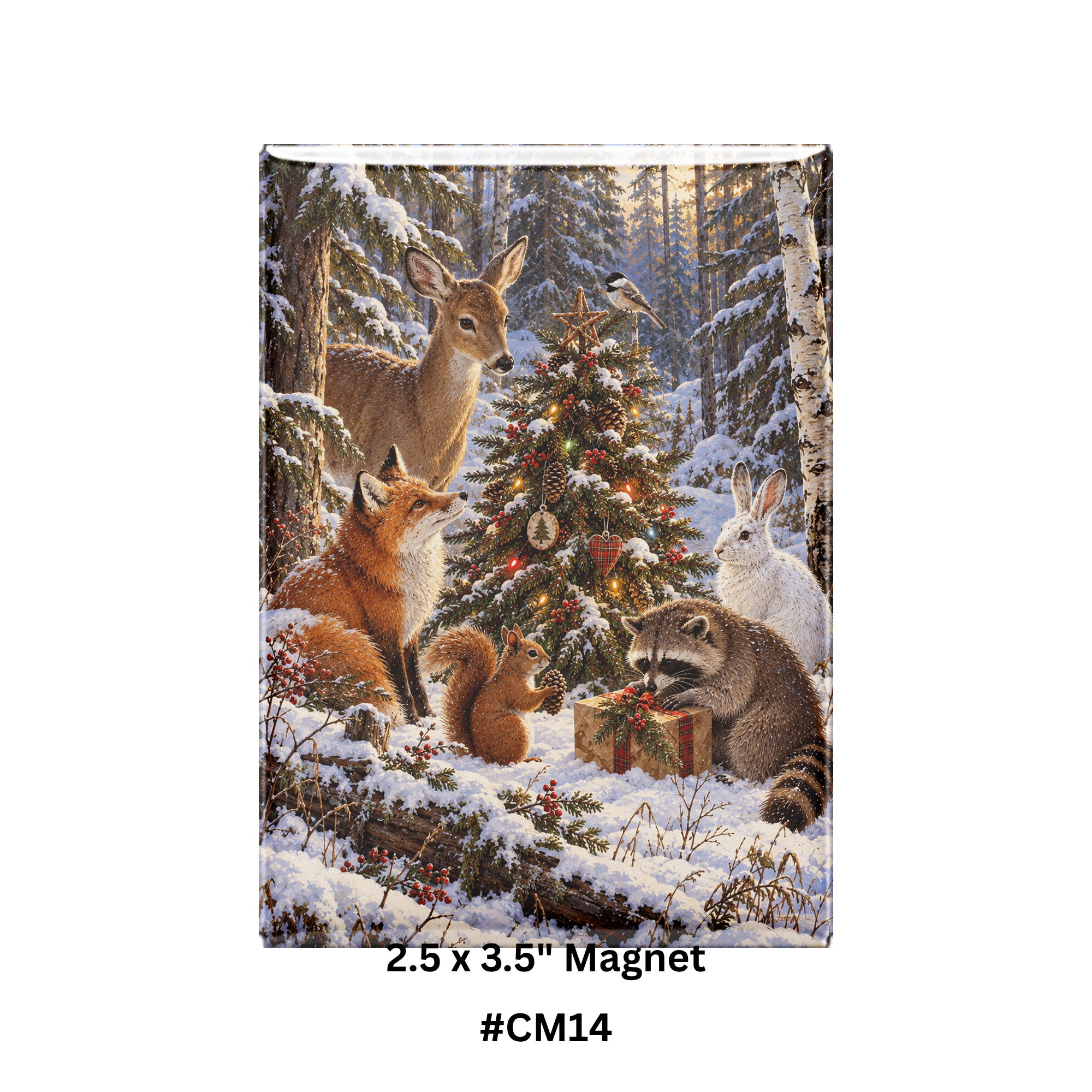 Woodland Christmas Gathering – Forest Animals Magnet
