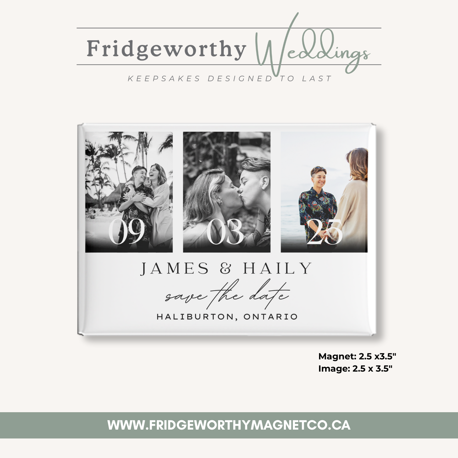 Niagara Estate – 3.5" x 2.5" Personalized Keepsake Magnet for Wedding Save the Date
