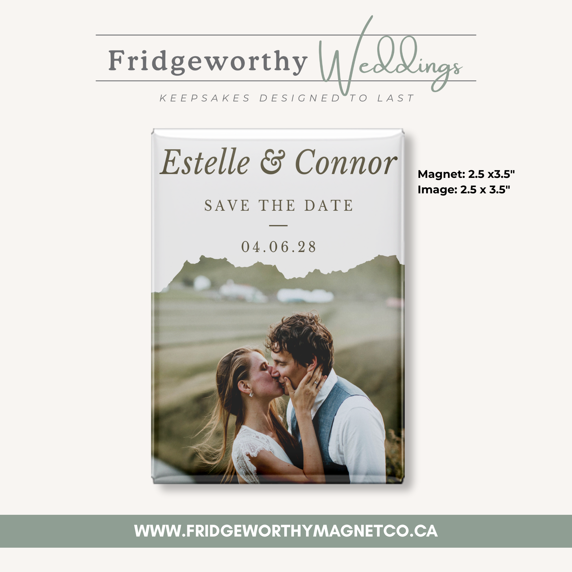 Laurentian Mist – 2.5" x 3.5" Personalized Keepsake Magnet for Wedding Save the Date