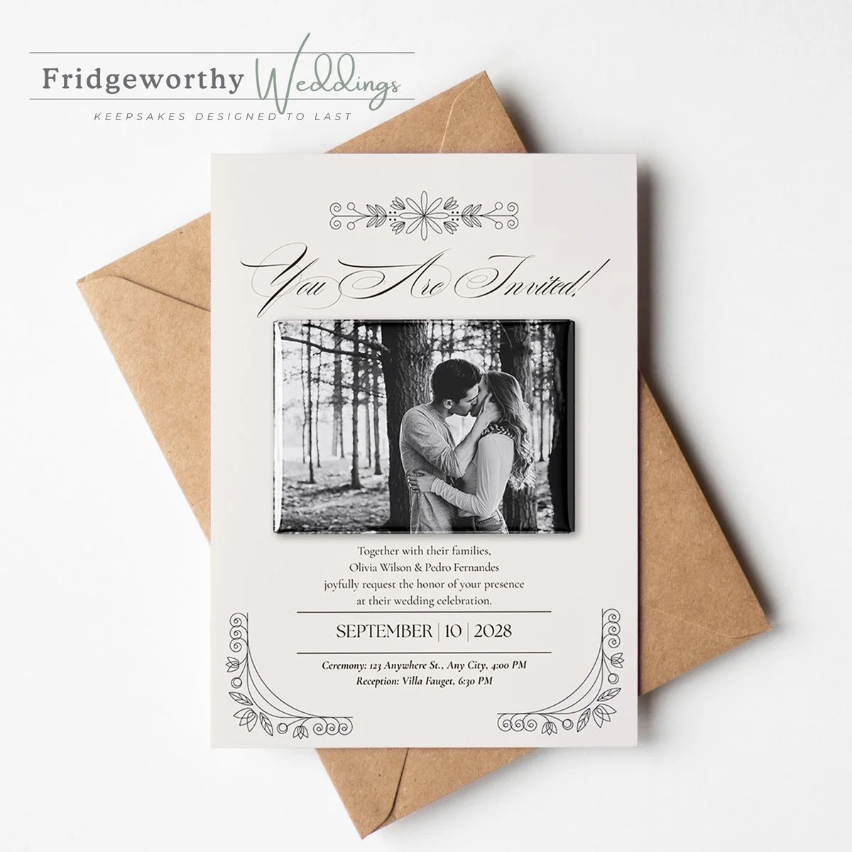 Jordan Station Heirloom - Save the Date + Keepsake Magnet for Canadian Weddings