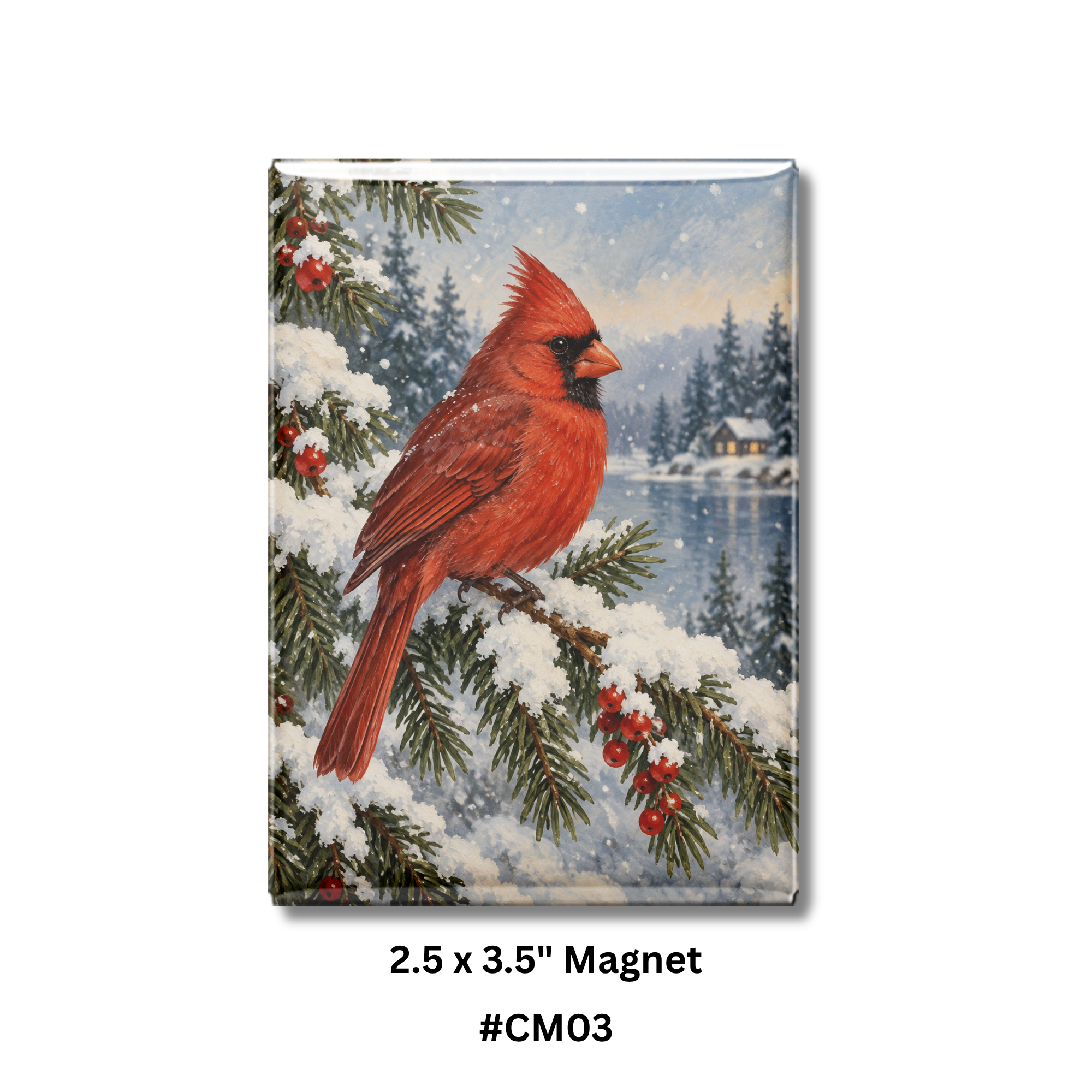 Christmas Cardinal – Winter Wildlife Magnet Gift