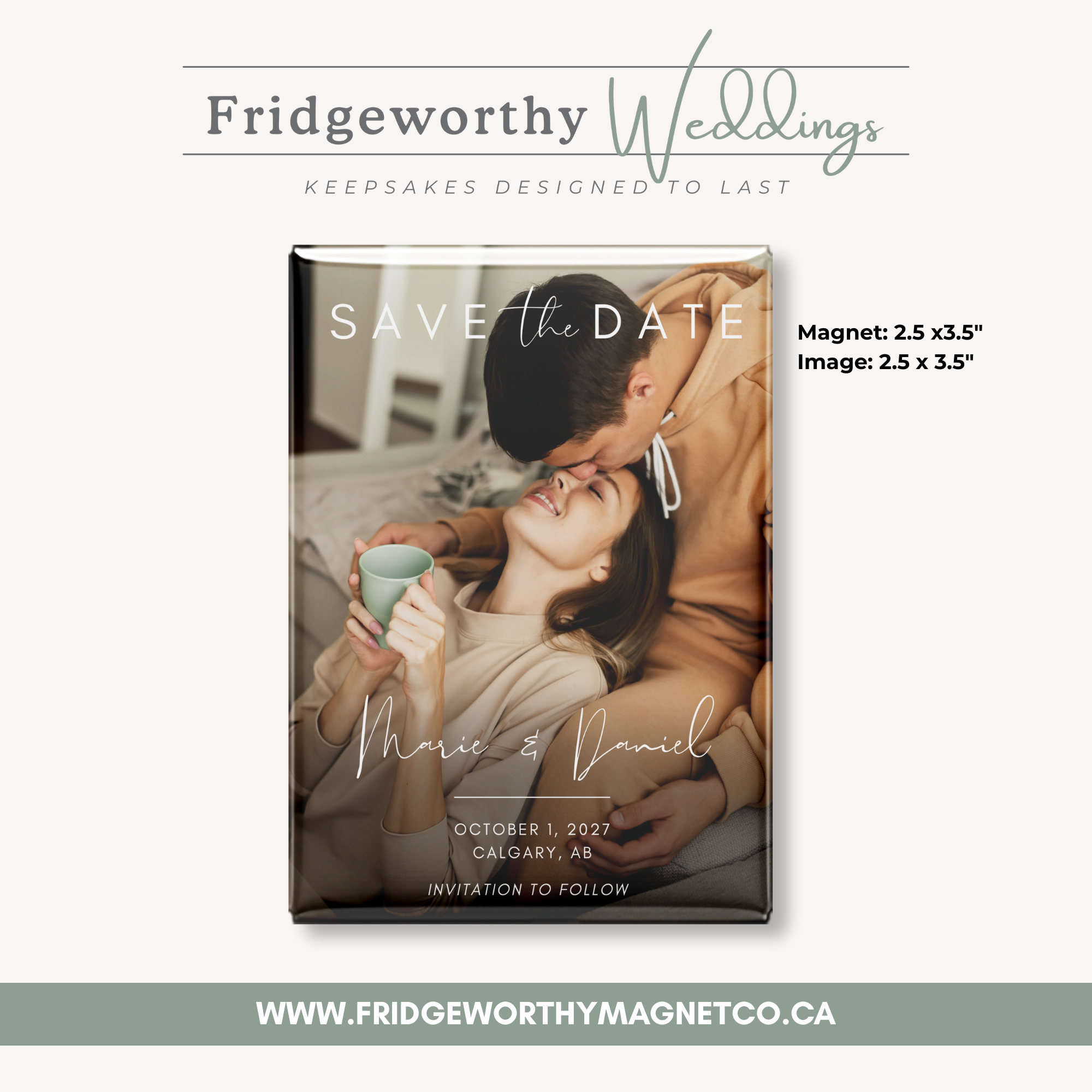 Muskoka Vow – 2.5" x 3.5" Personalized Keepsake Magnet for Wedding Save the Date