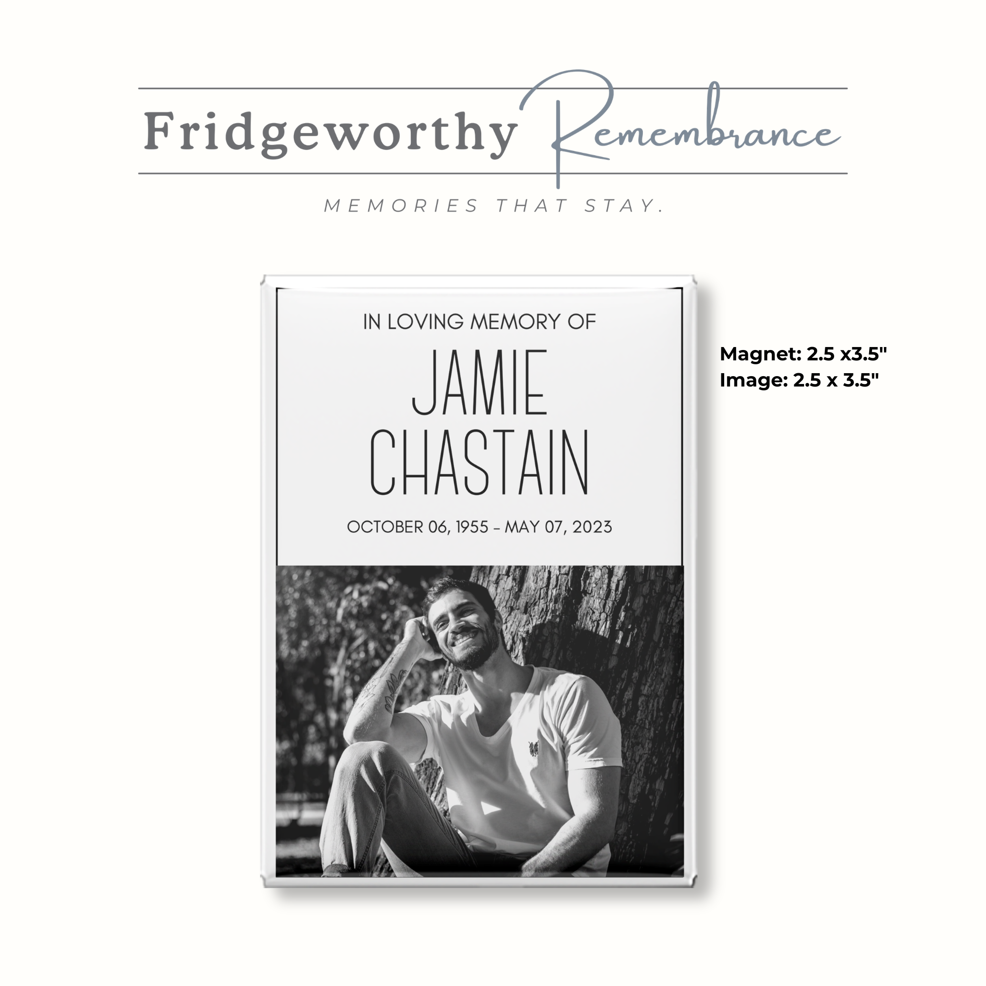 Still Waters - Custom Memorial Photo Magnet – Celebration of Life Keepsake (Canada)