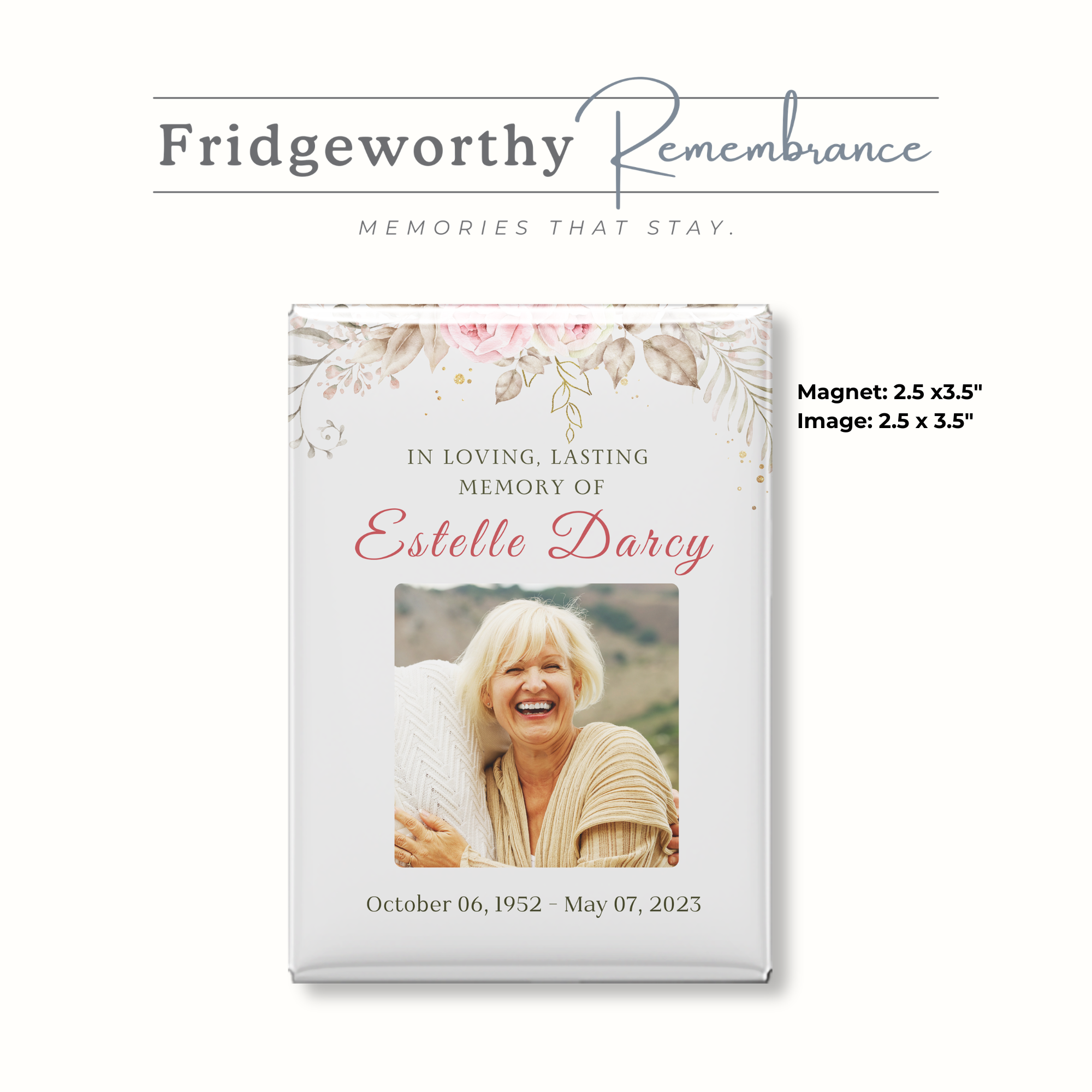 Heavens Garden - Custom Memorial Photo Magnet – Celebration of Life Keepsake (Canada)