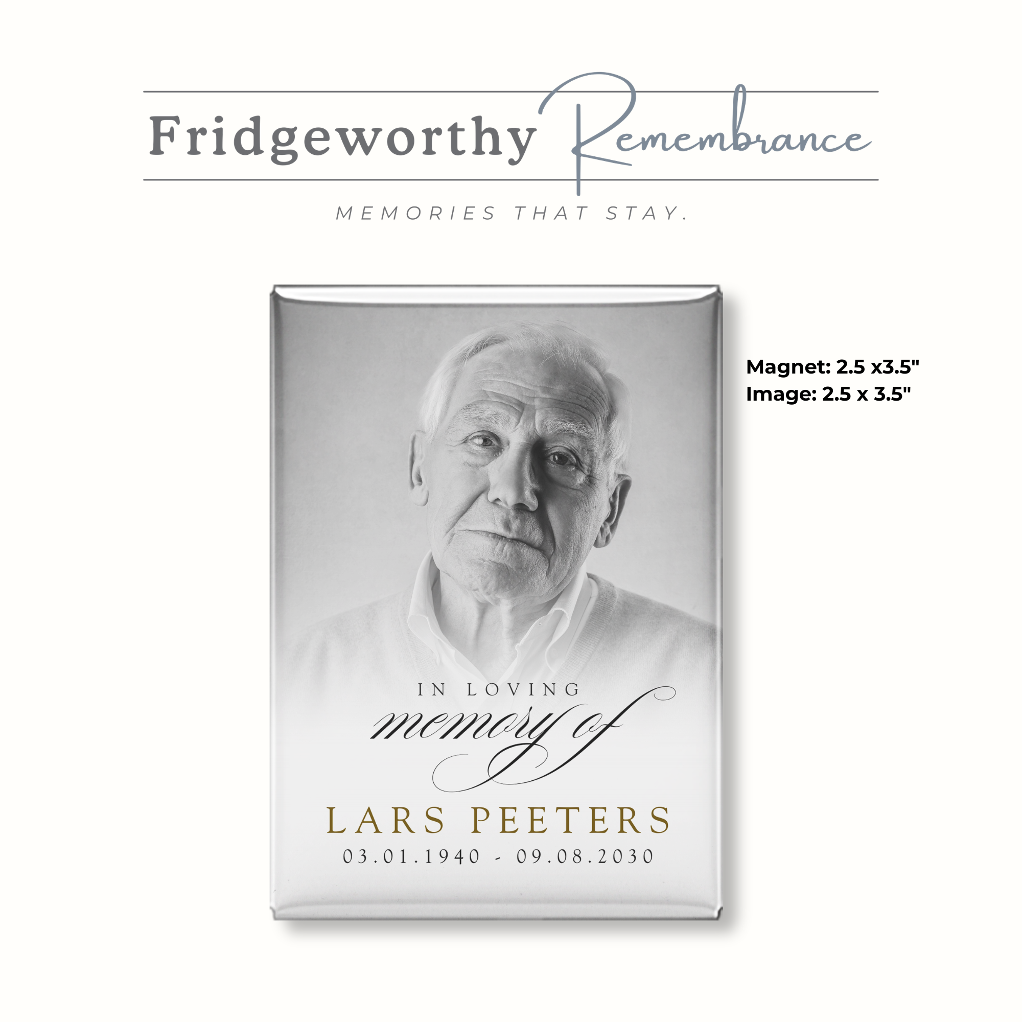 Gentle Light - Custom Memorial Photo Magnet – Celebration of Life Keepsake (Canada)