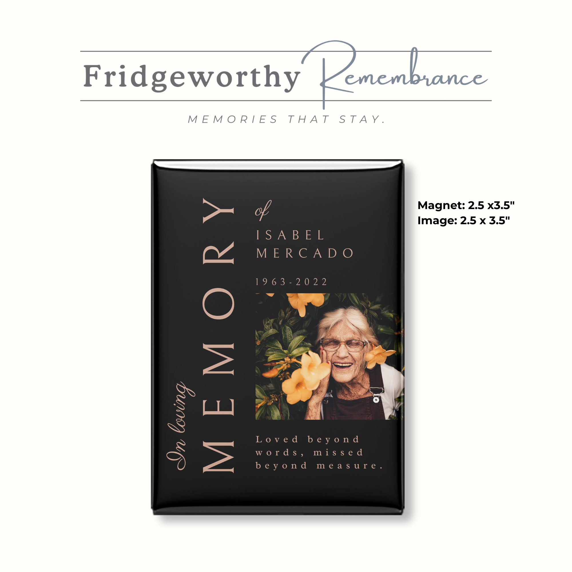 Sacred Bloom - Custom Memorial Photo Magnet – Celebration of Life Keepsake (Canada)