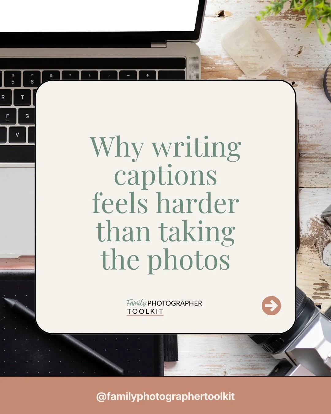 Writing captions can feel harder than the work itself.

Not because you don&rsquo;t know what to say, but because you&rsquo;re usually trying to say it all at once, after a long day, with very little mental space left.

Most family photographers aren