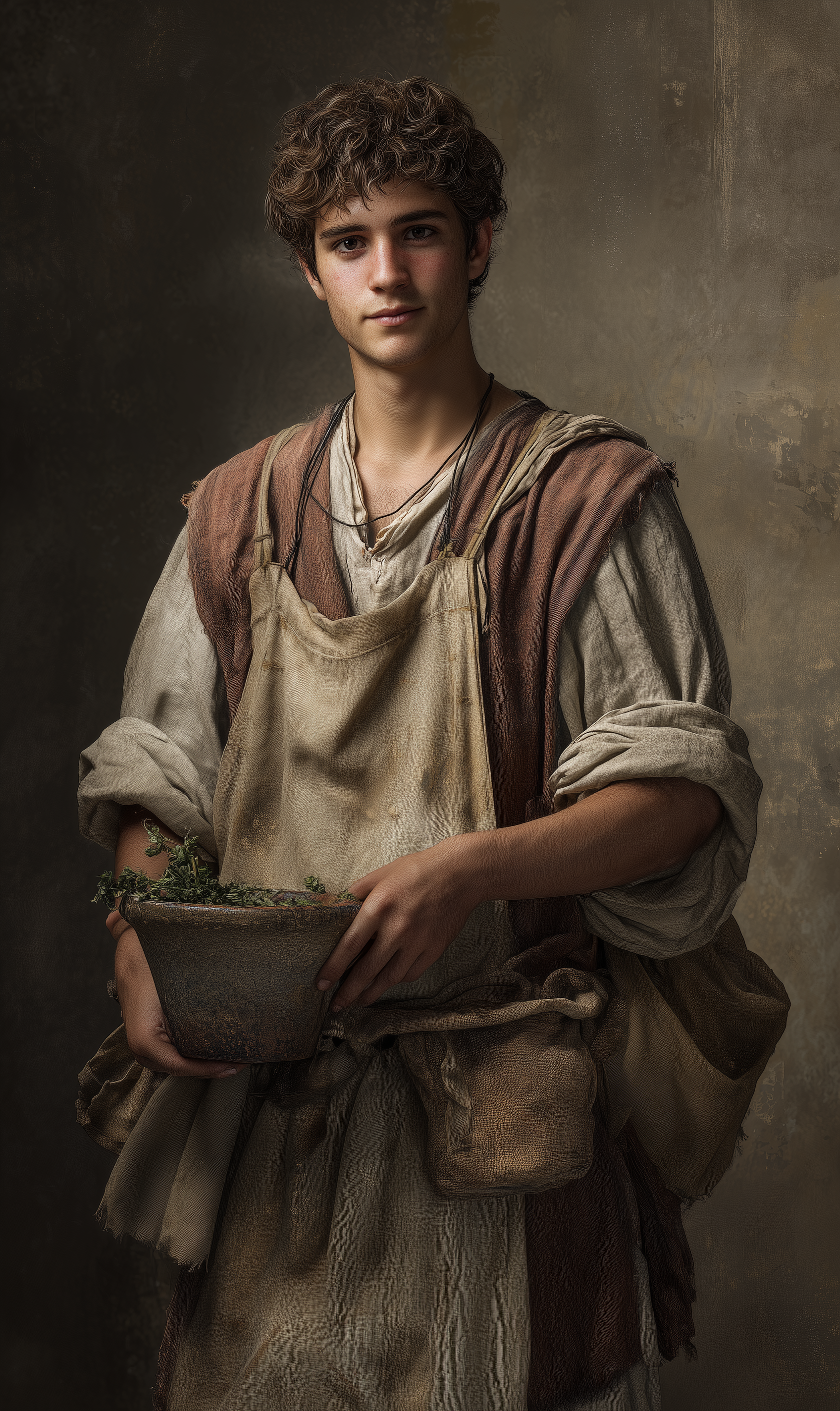Midjourney is also brilliant at portraits. This is an imagining of apostle Mark, when he was a youthful houseboy.
