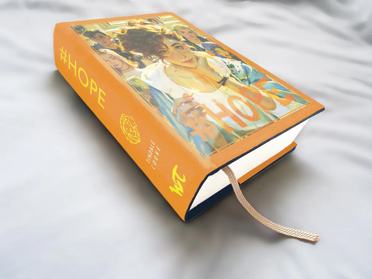 3D view of a hardback in linen cover.