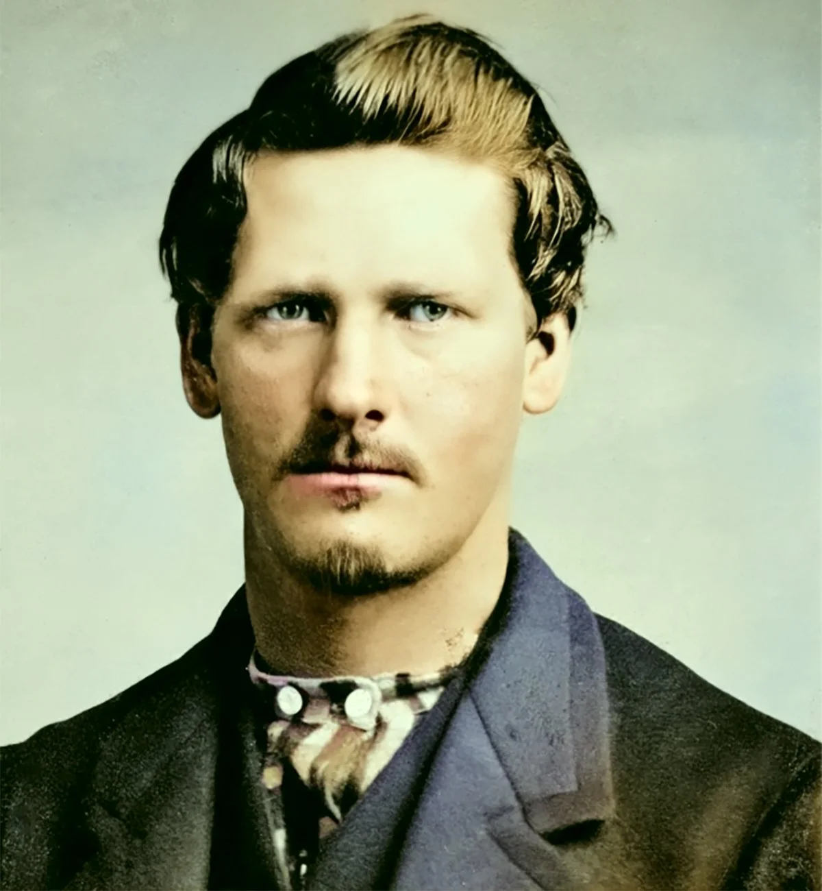 Portrait of Wyatt Earp at age 21 in 1869 or 1870