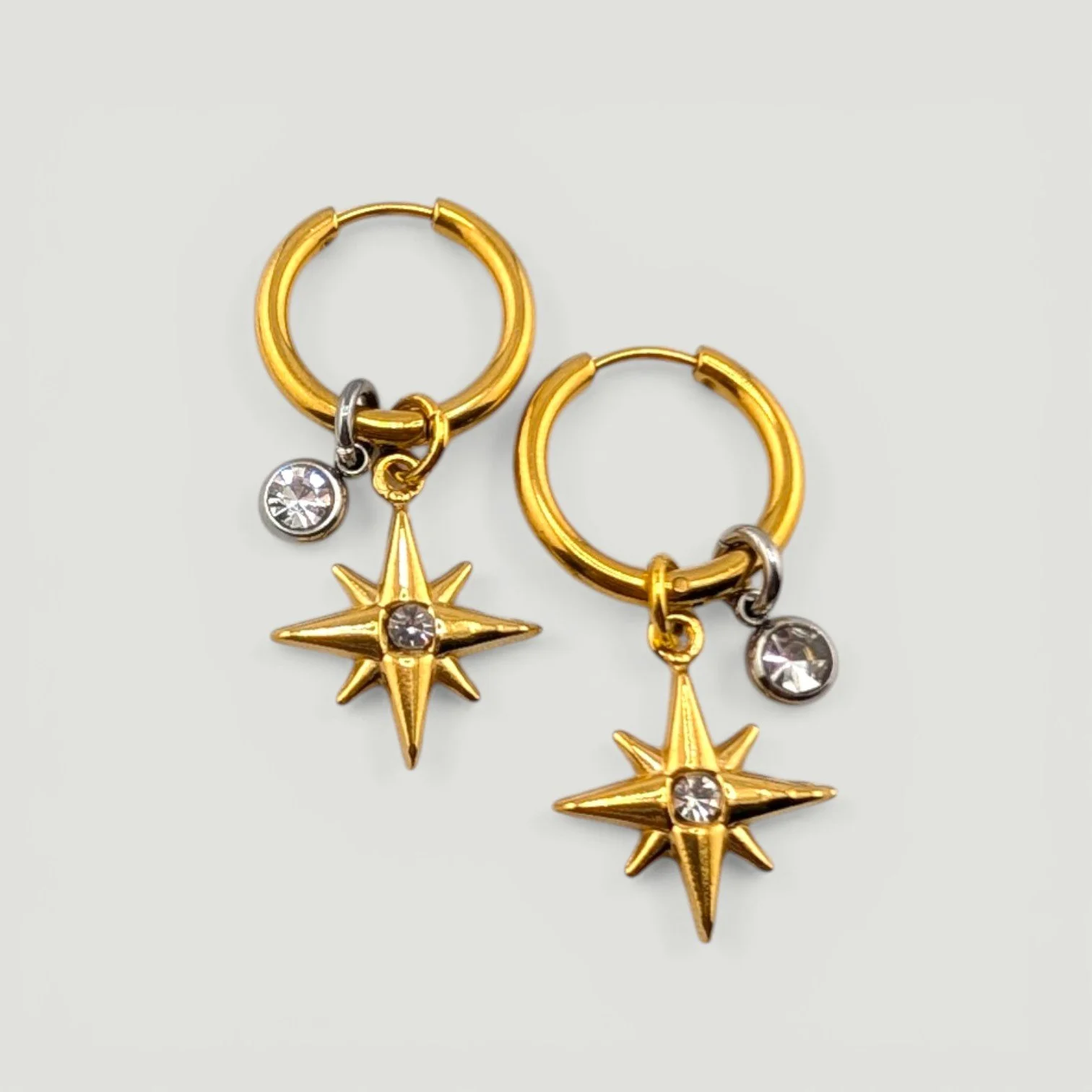 Northern Star Stainless Steel Huggie Hoop earrings - Gold