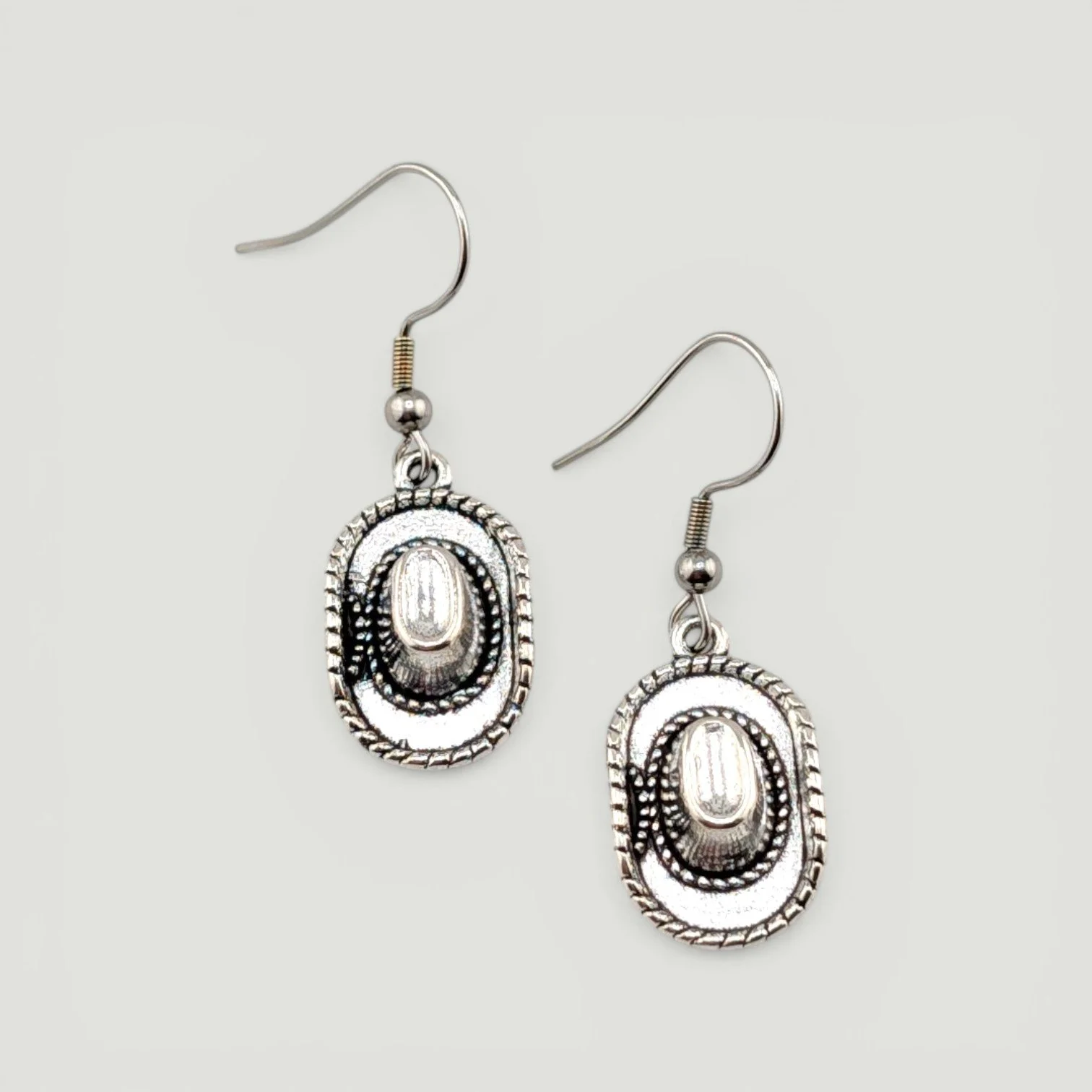 Cowboy Hat Drop earrings - Silver