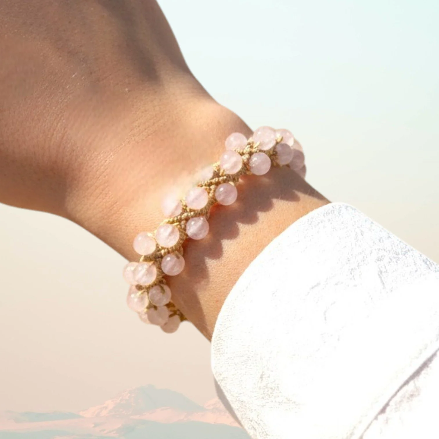 Desert Rose Quartz Macrame Bracelet