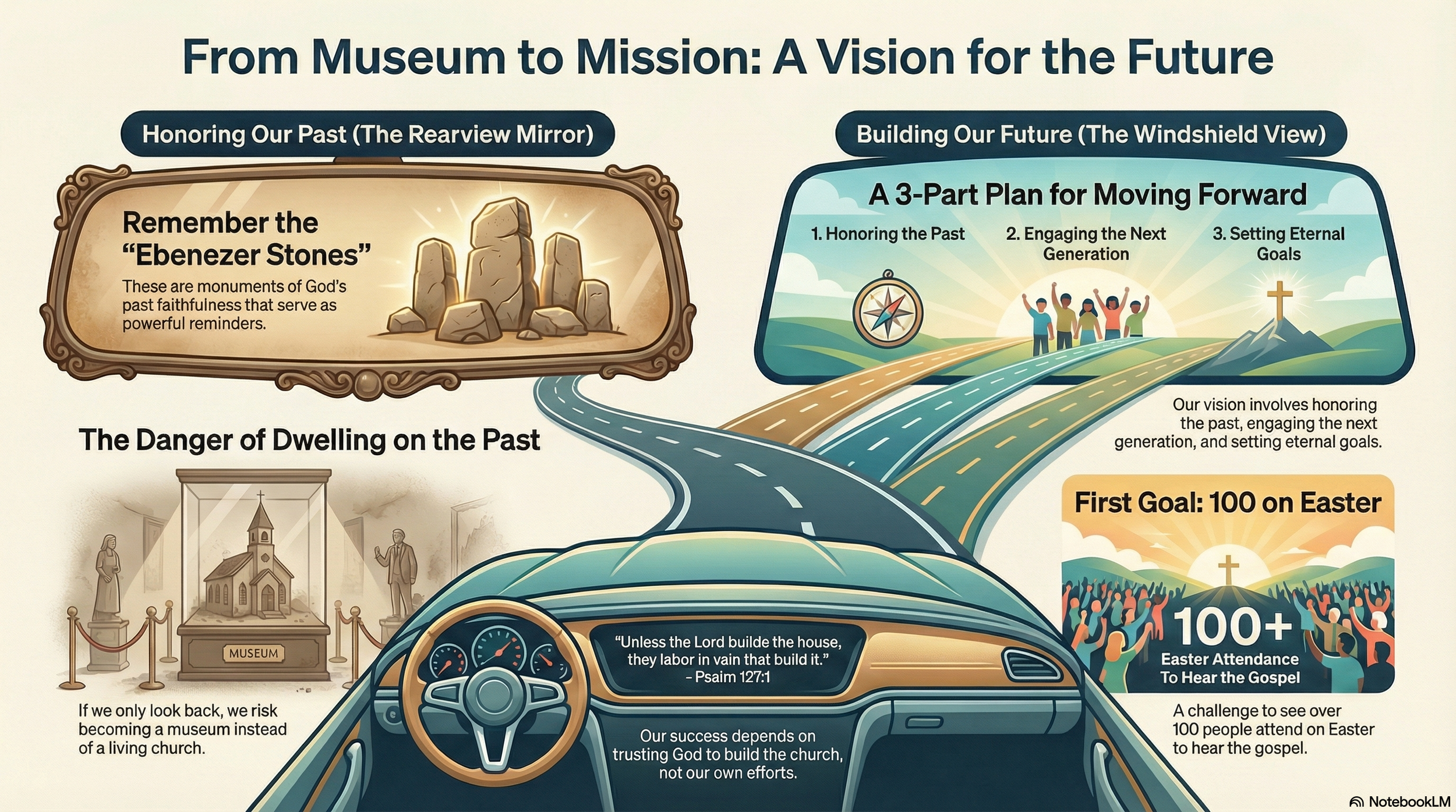 Don’t get stuck in the past: From Ebenezer Stones to Eternal Goals