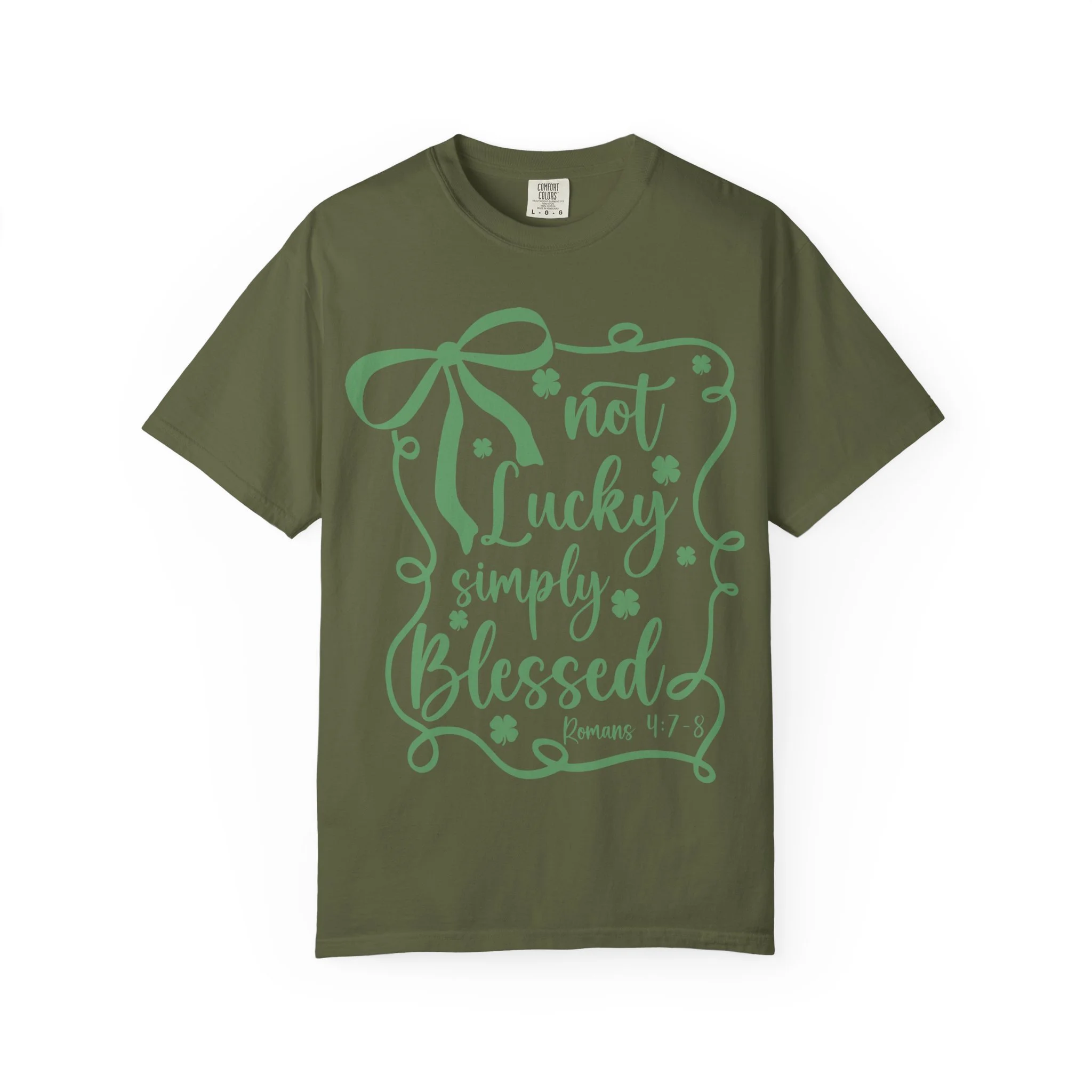 Not Lucky, Simply Blessed T-Shirt — Faith-Based Inspirational Tee