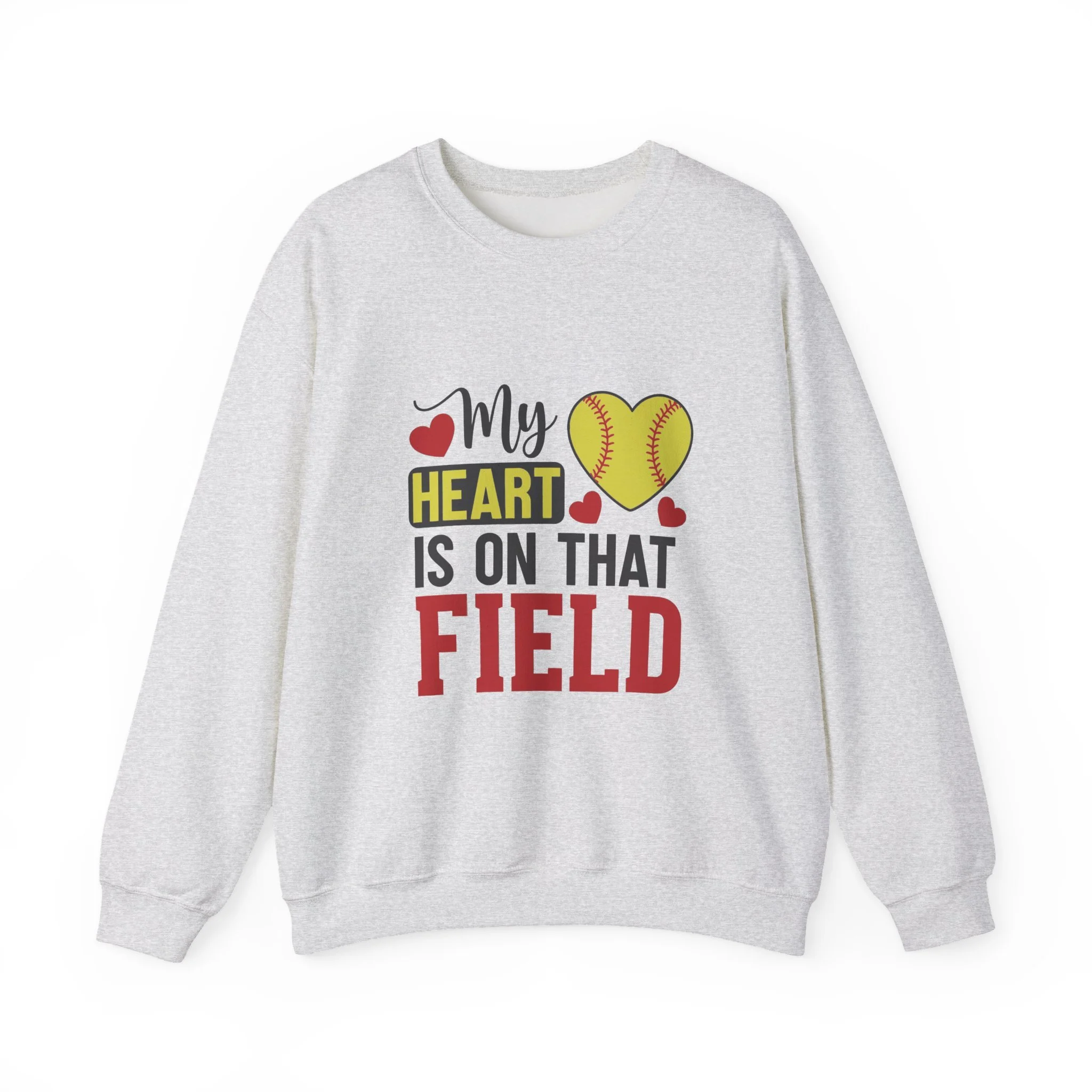 Softball 'My Heart Is On That Field' Crewneck Sweatshirt