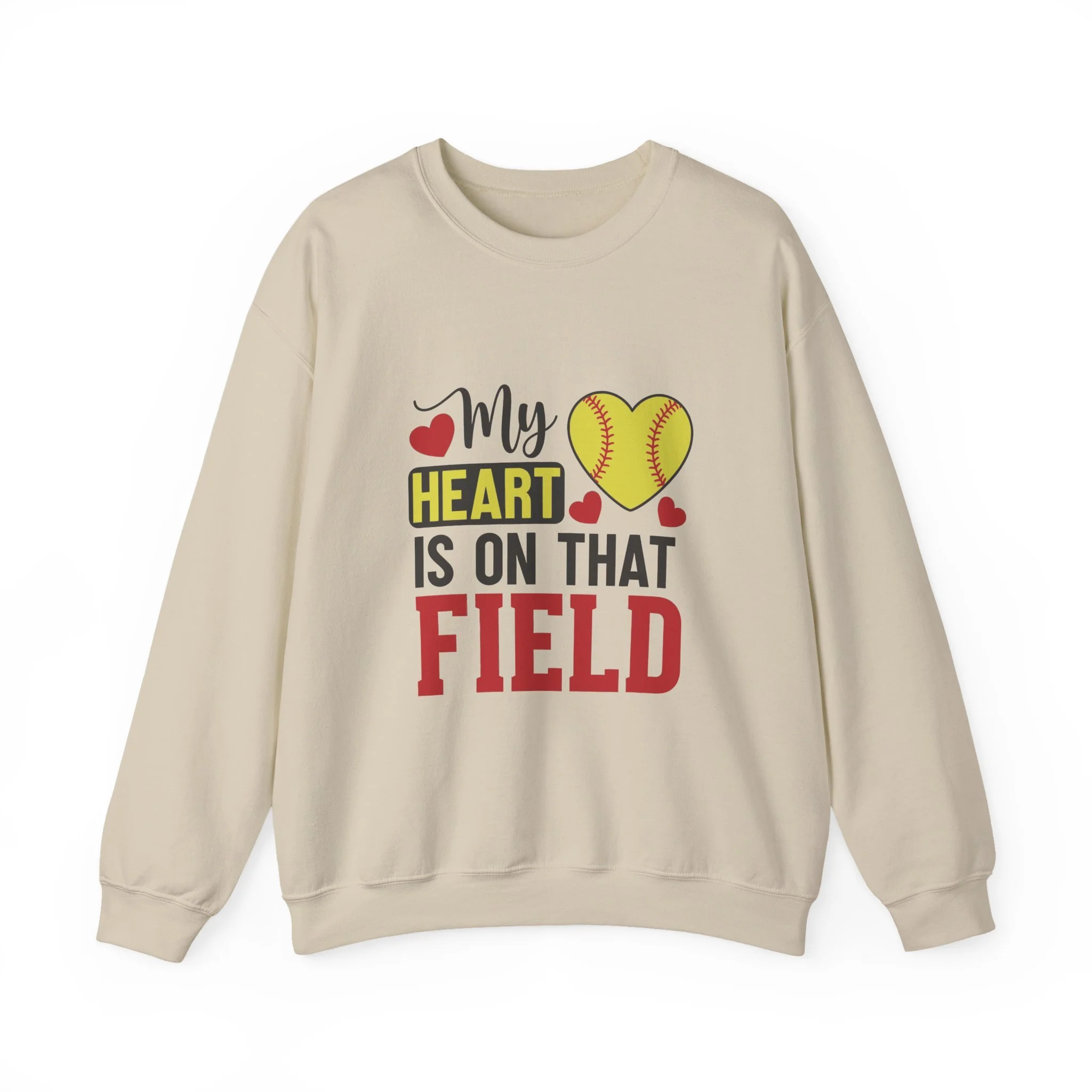 Softball 'My Heart Is On That Field' Crewneck Sweatshirt