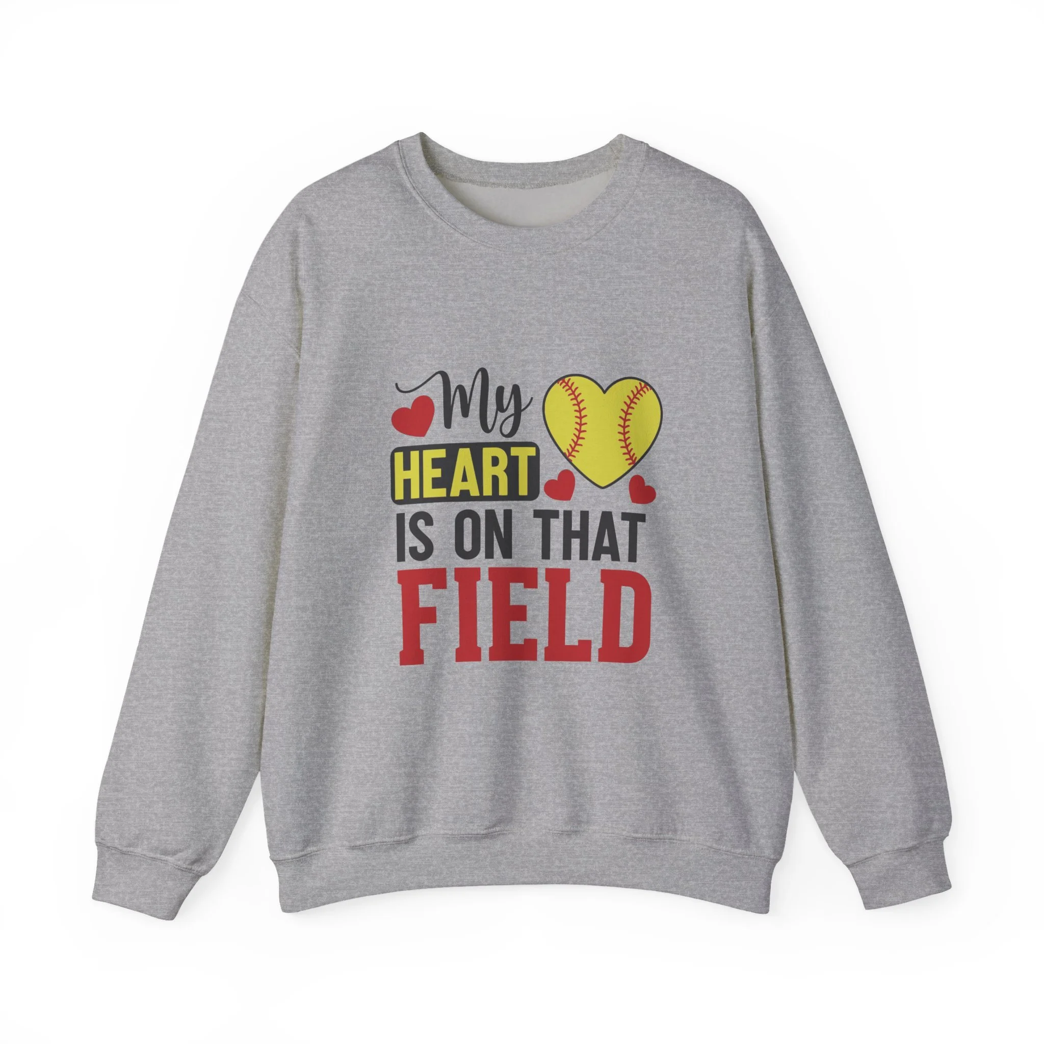 Softball 'My Heart Is On That Field' Crewneck Sweatshirt