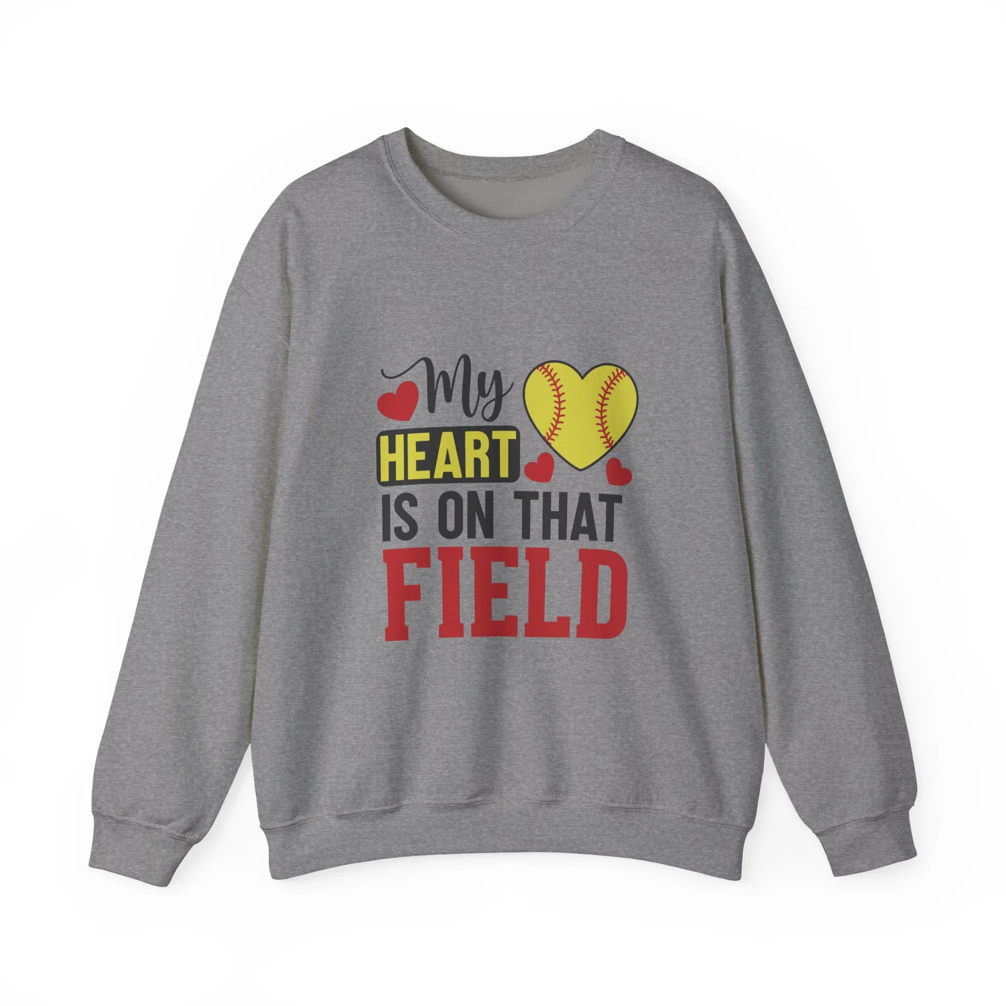Softball 'My Heart Is On That Field' Crewneck Sweatshirt