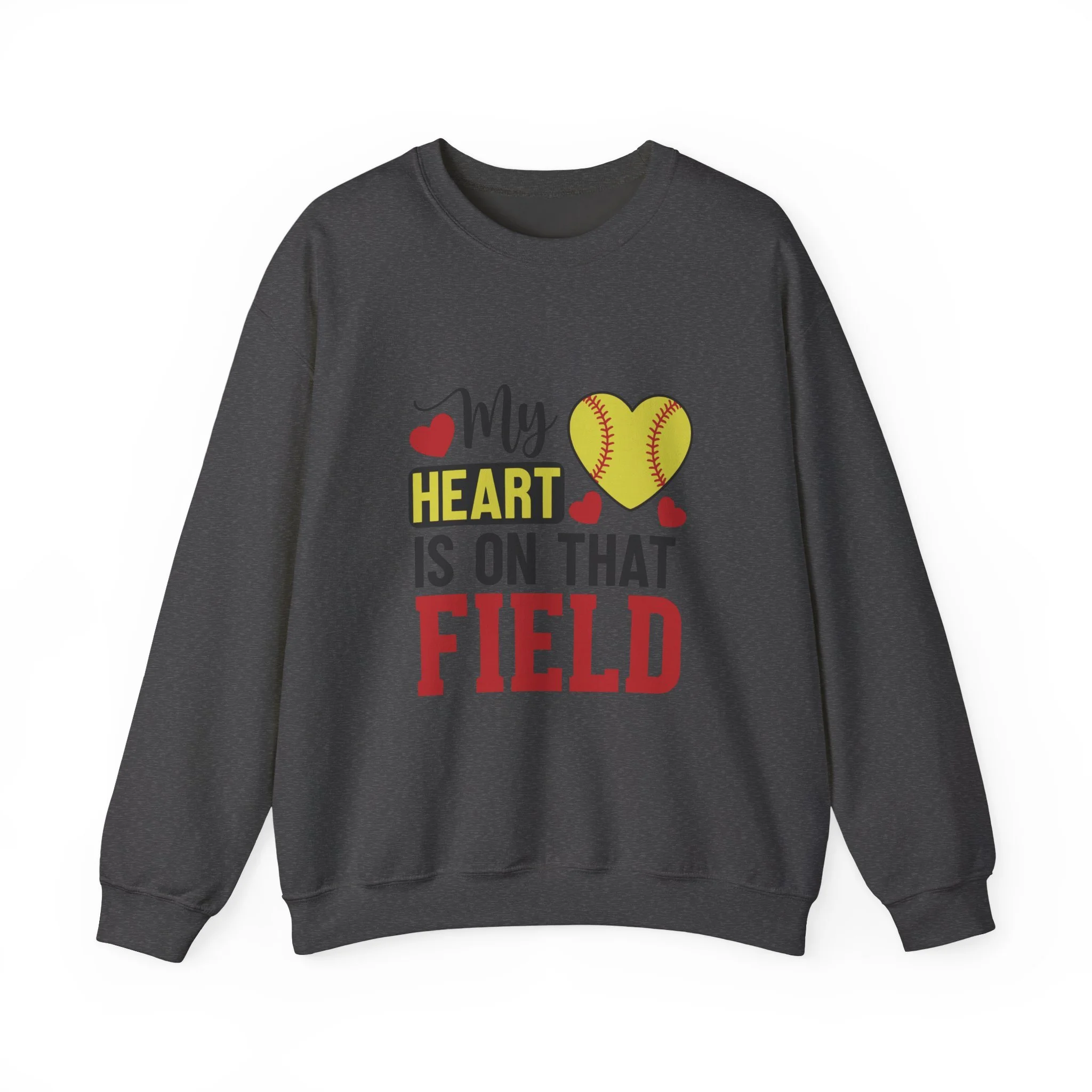 Softball 'My Heart Is On That Field' Crewneck Sweatshirt