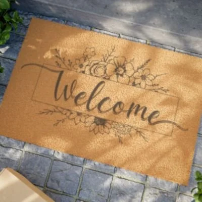 Welcome Floral Doormat